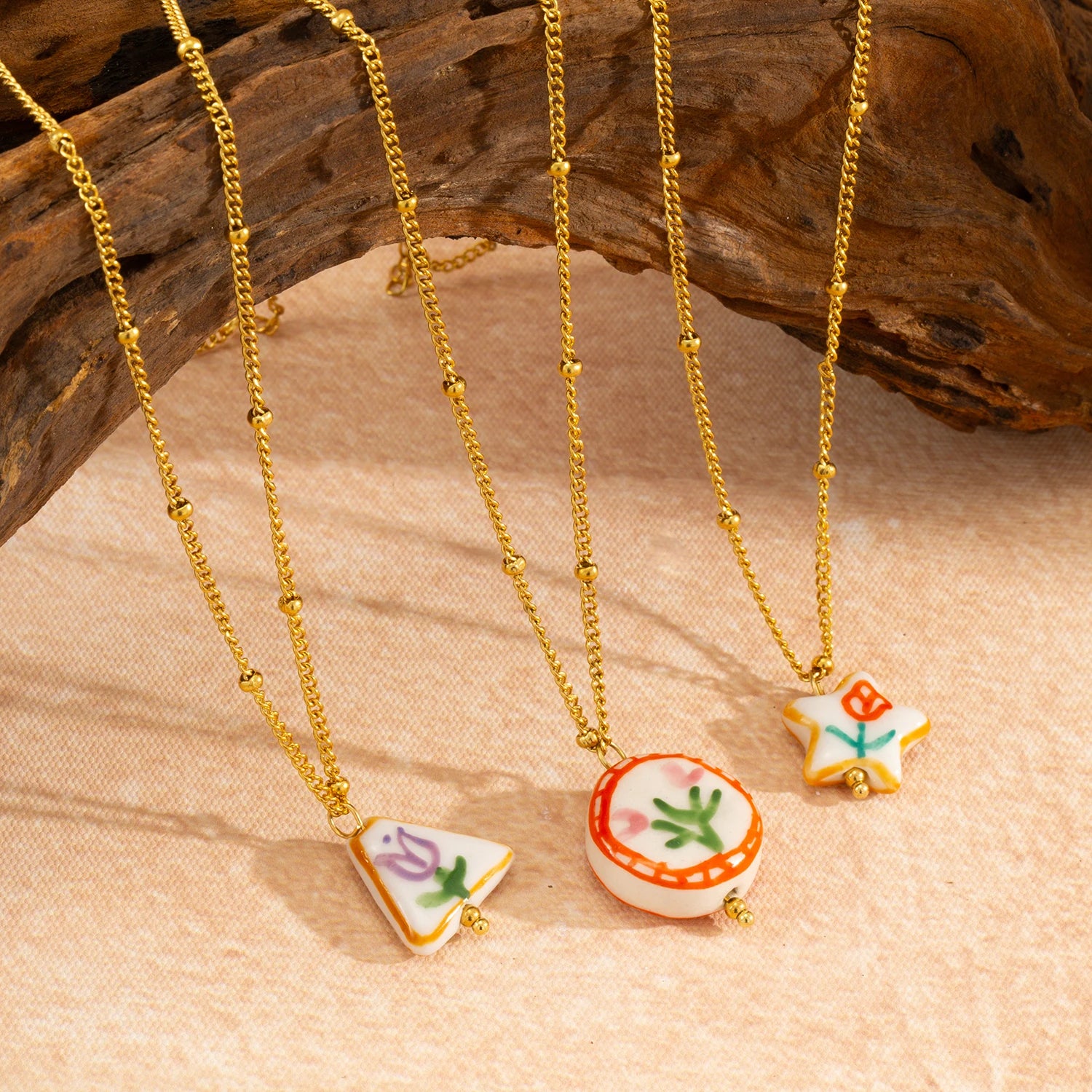 Geometric Doodle Flower Necklace