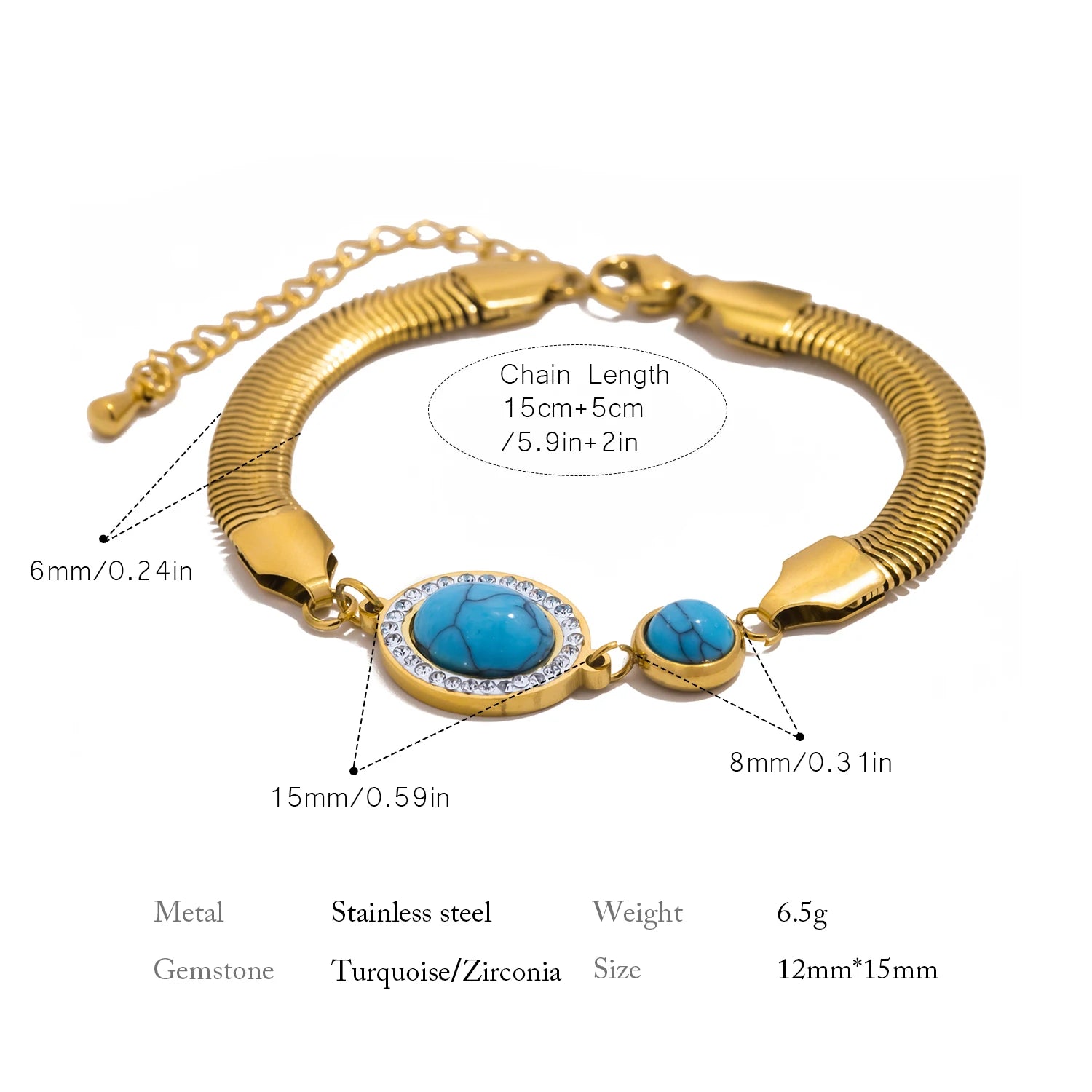 Elliptical Turquoise Bracelet