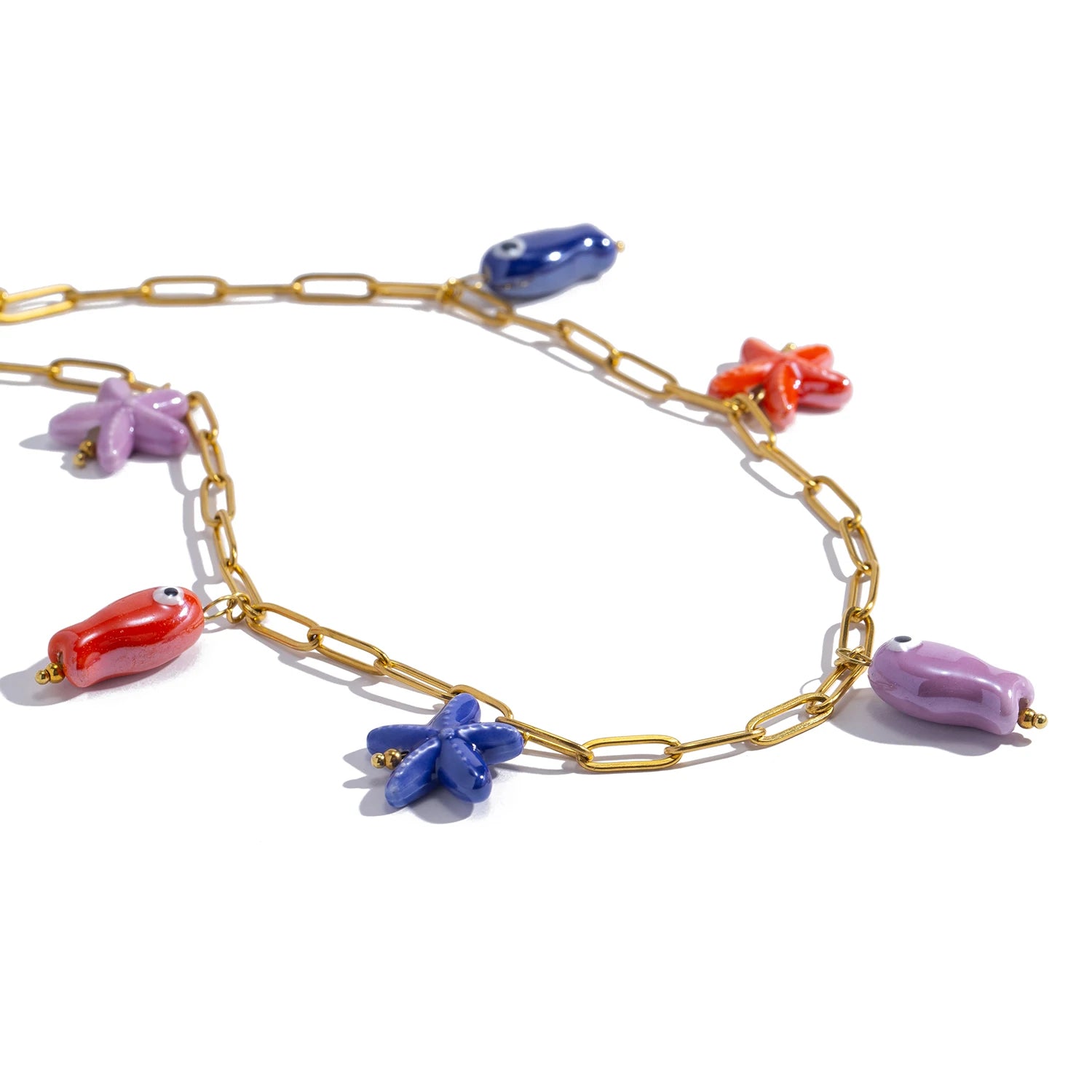 Fish & Starfish Pendant Necklace