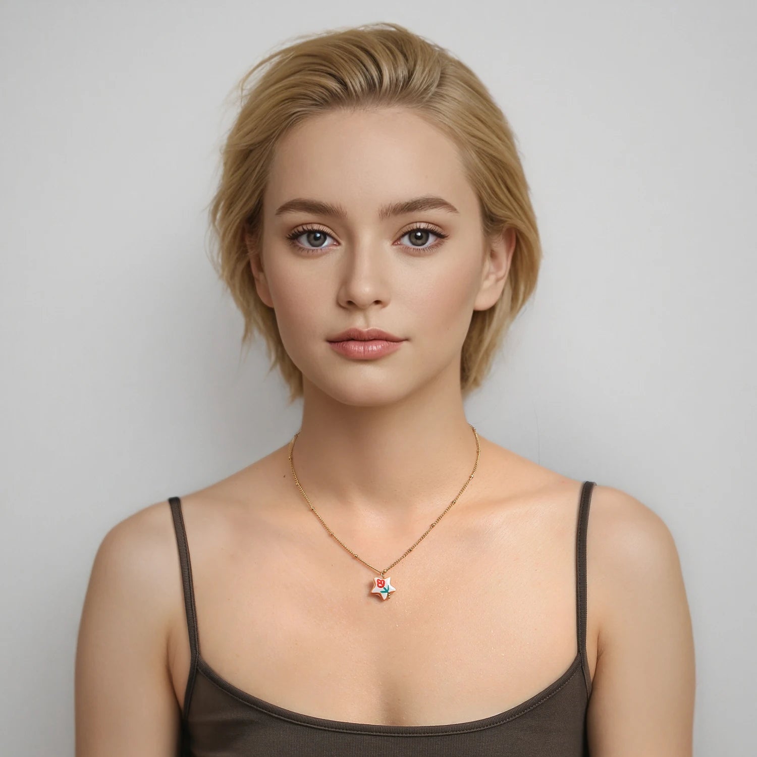 Geometric Doodle Flower Necklace