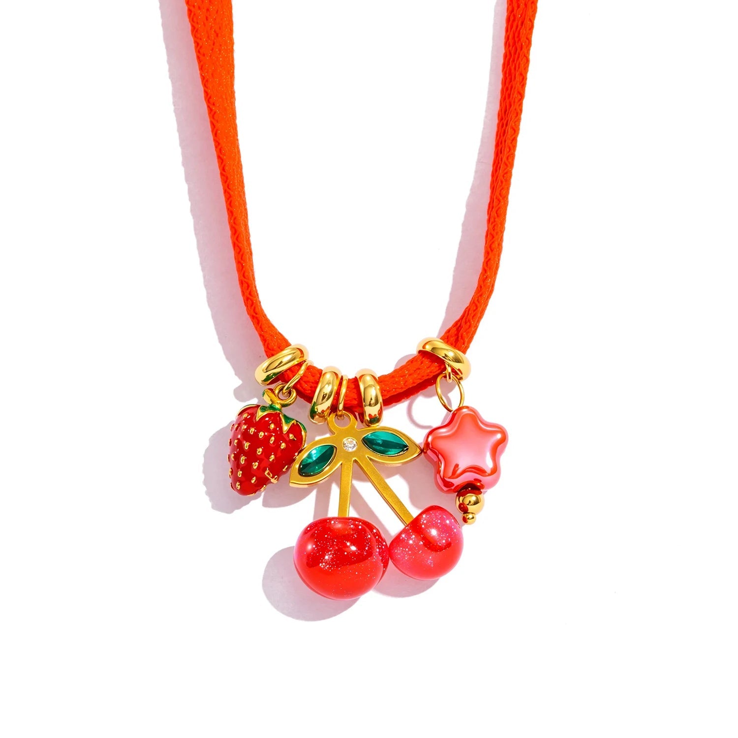 Colorful Starfish Dolphin & Fruits Combo Necklace