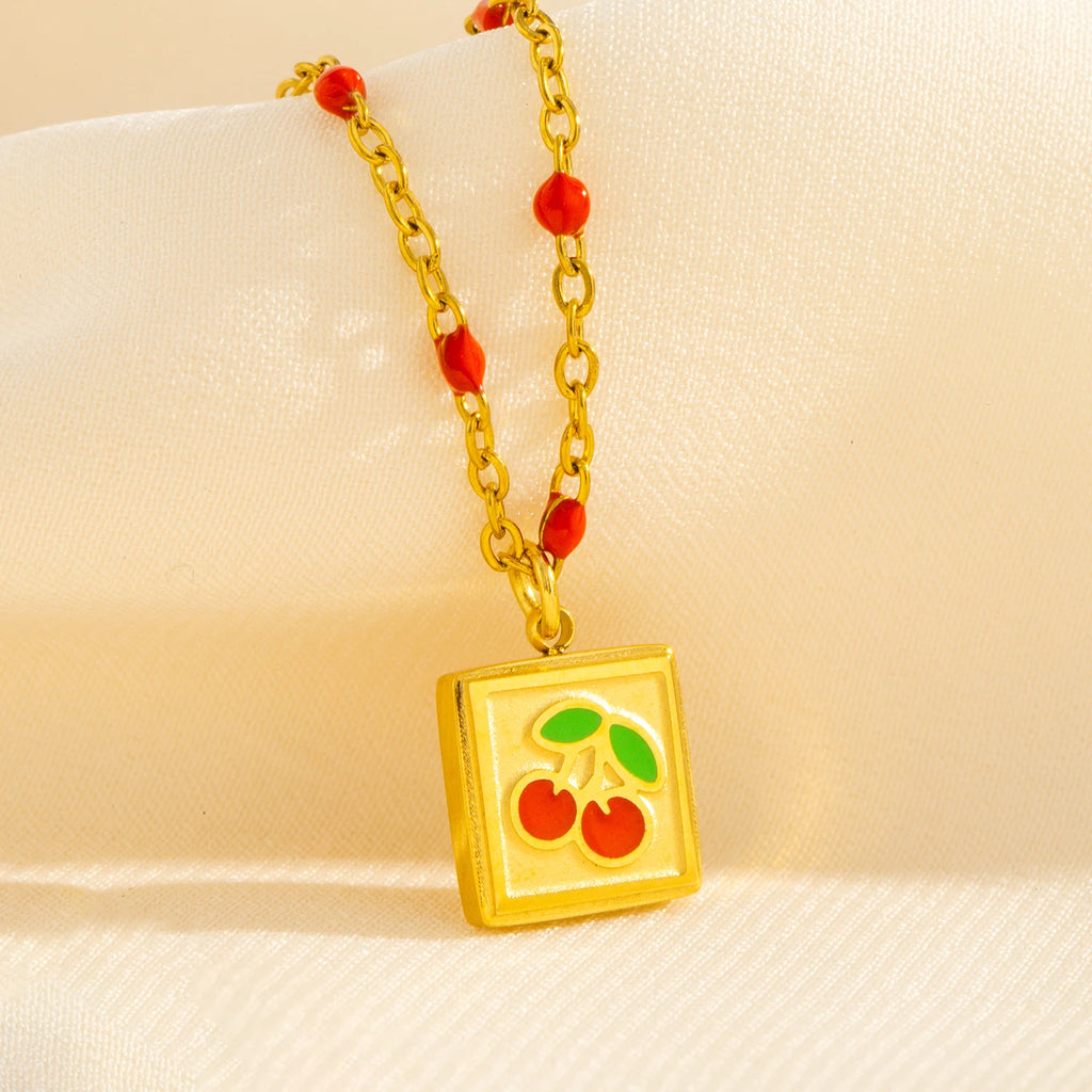 Square Cherry Necklace