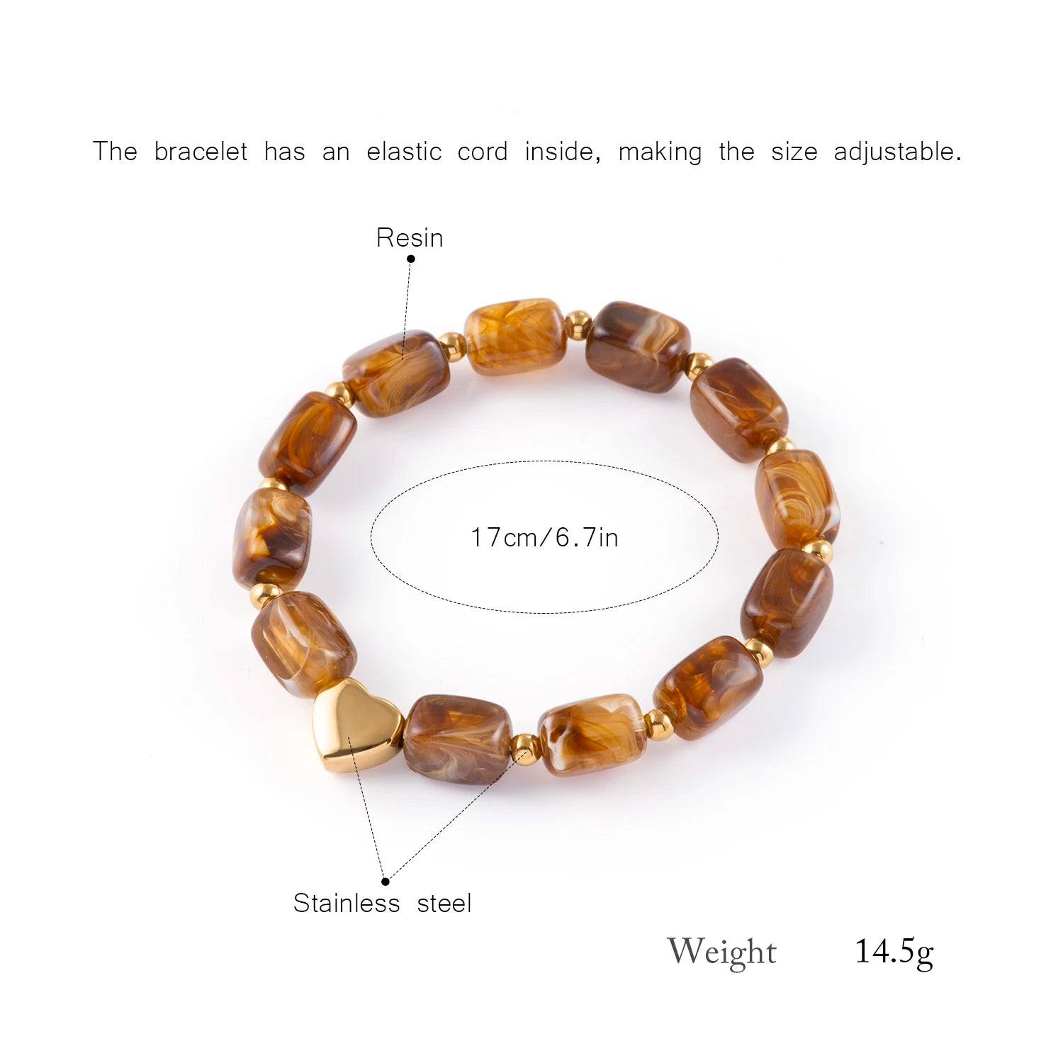 Resin Beads Charm Bracelet