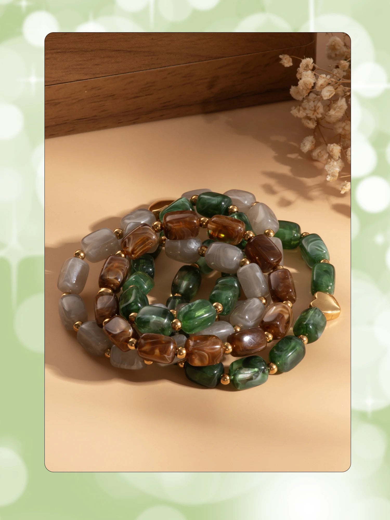 Resin Beads Charm Bracelet