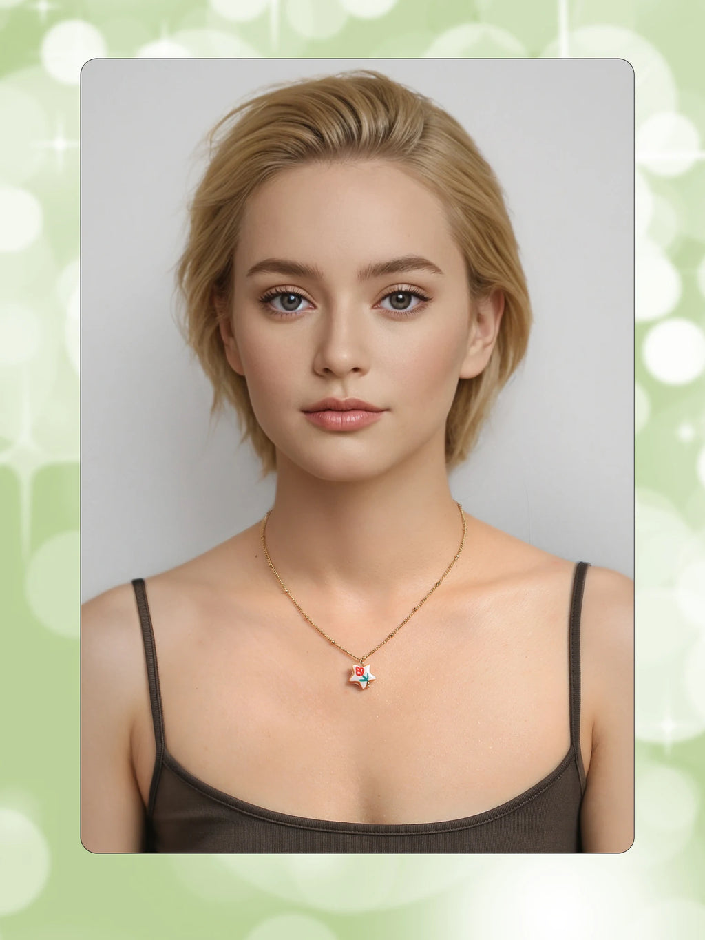 Geometric Doodle Flower Necklace