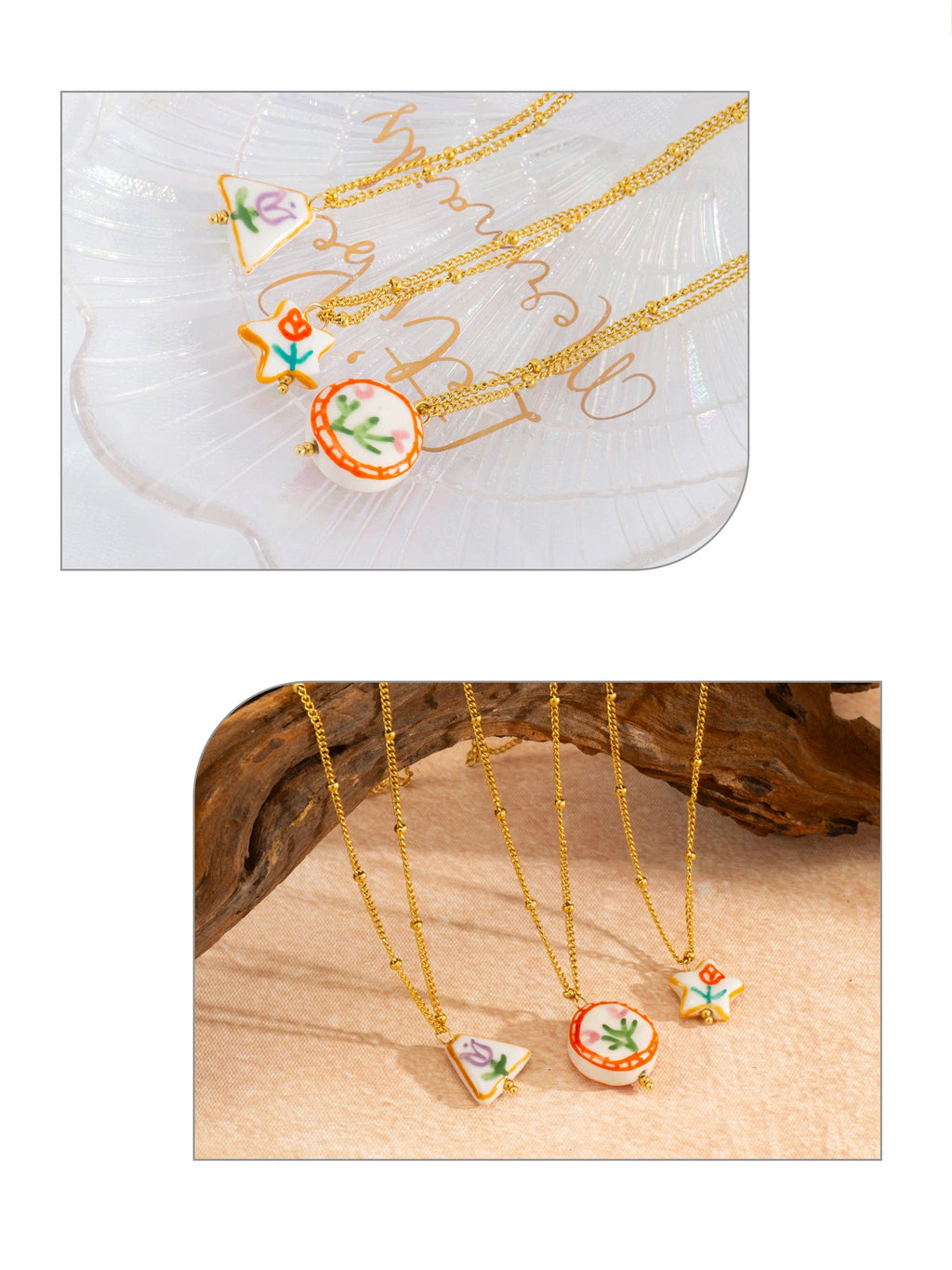 Geometric Doodle Flower Necklace