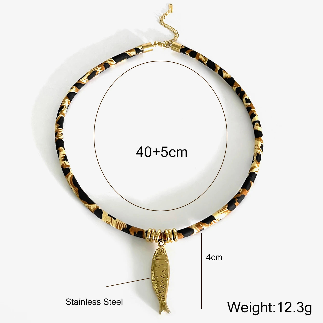 Leopard Flower Heart Sun Drop Collar Necklace