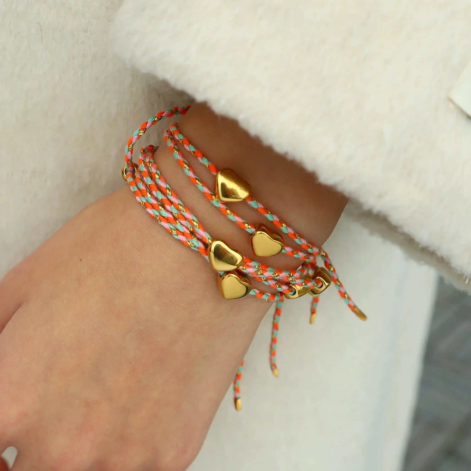 Colorful Heart Rope Bracelet