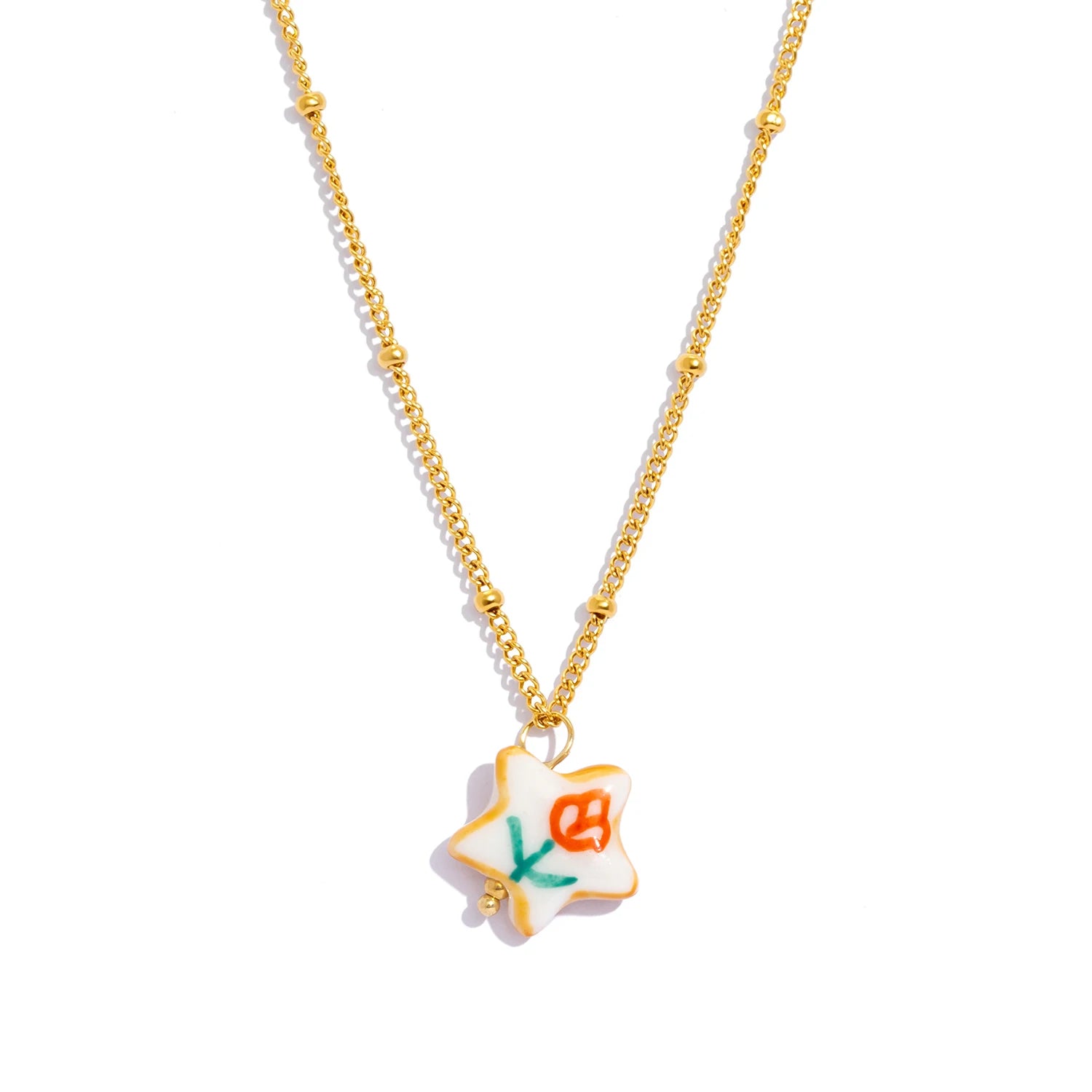 Geometric Doodle Flower Necklace