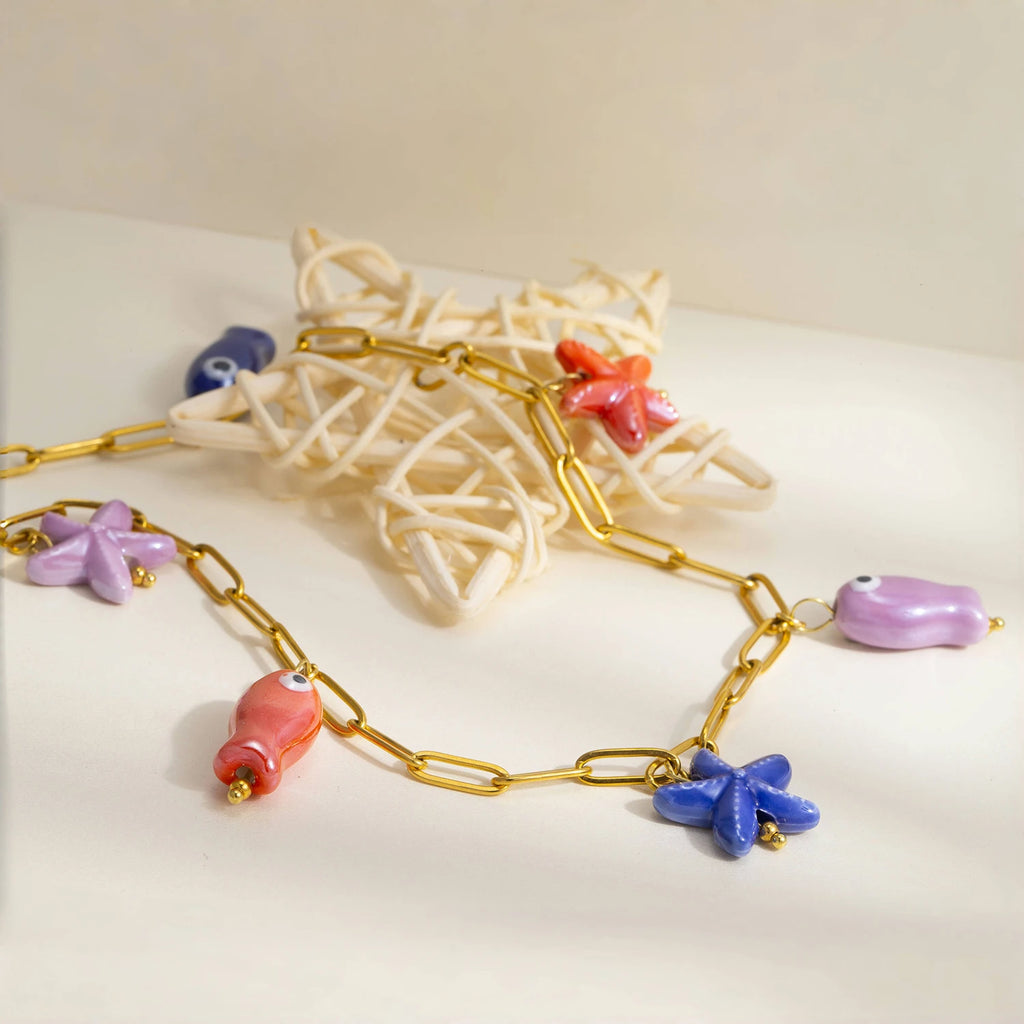 Fish & Starfish Pendant Necklace