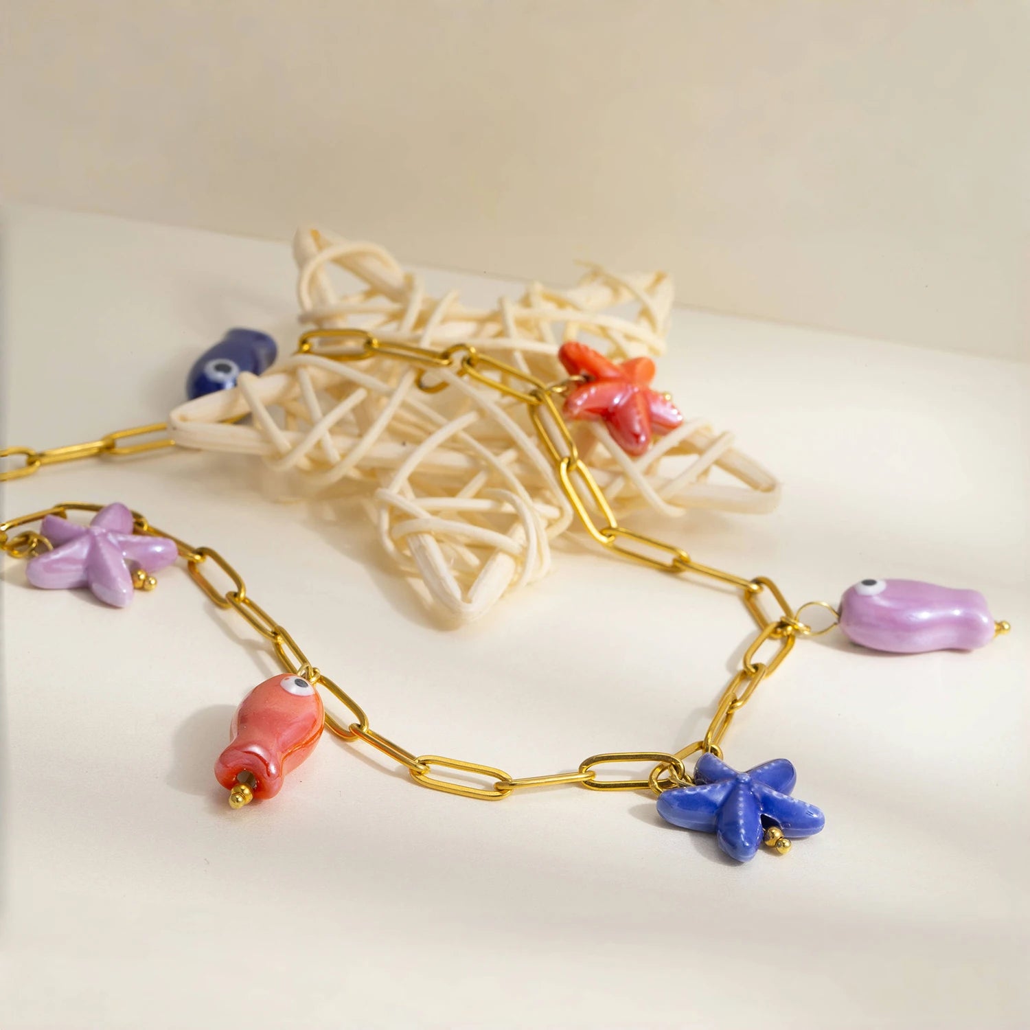 Fish & Starfish Pendant Necklace
