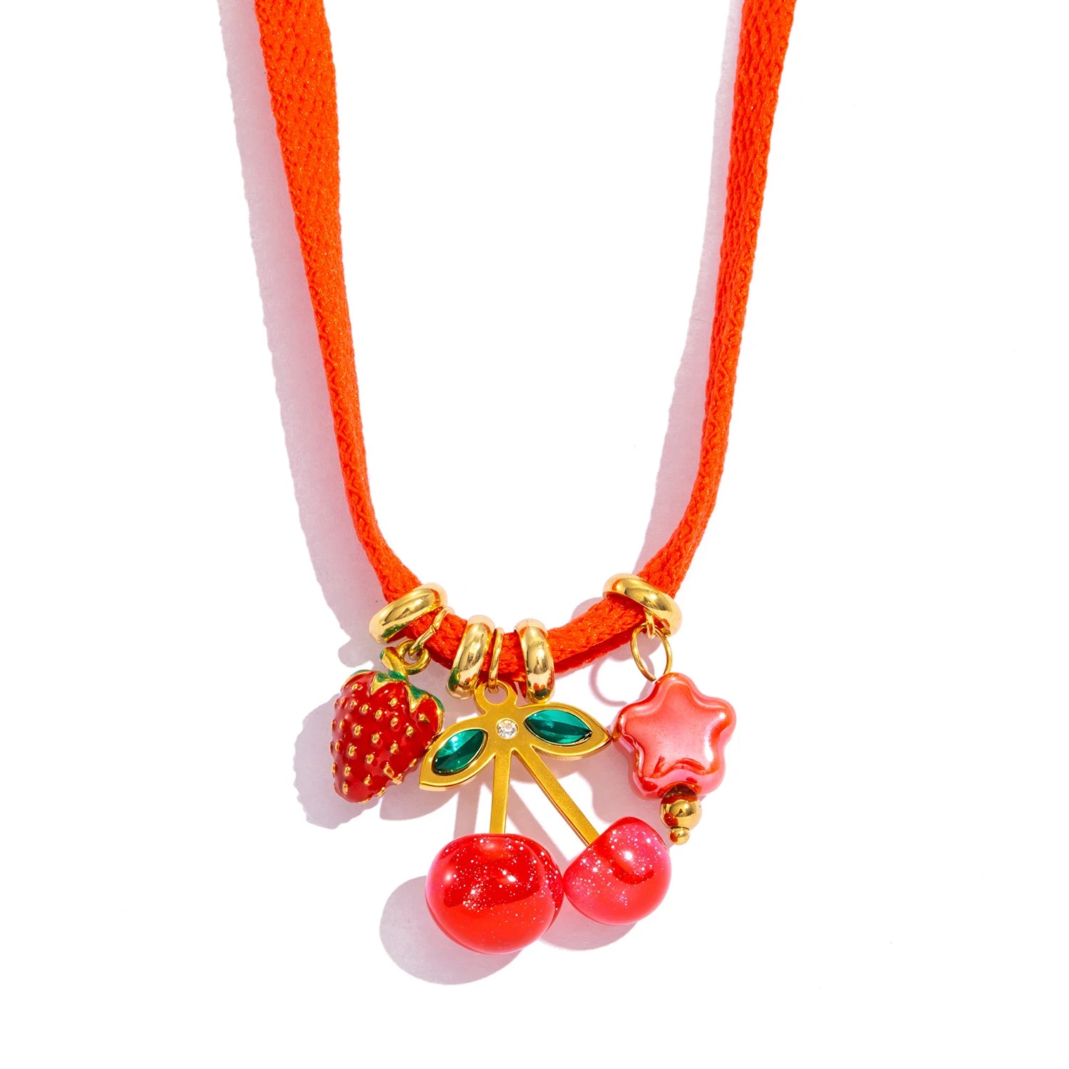 Colorful Starfish Dolphin & Fruits Combo Necklace