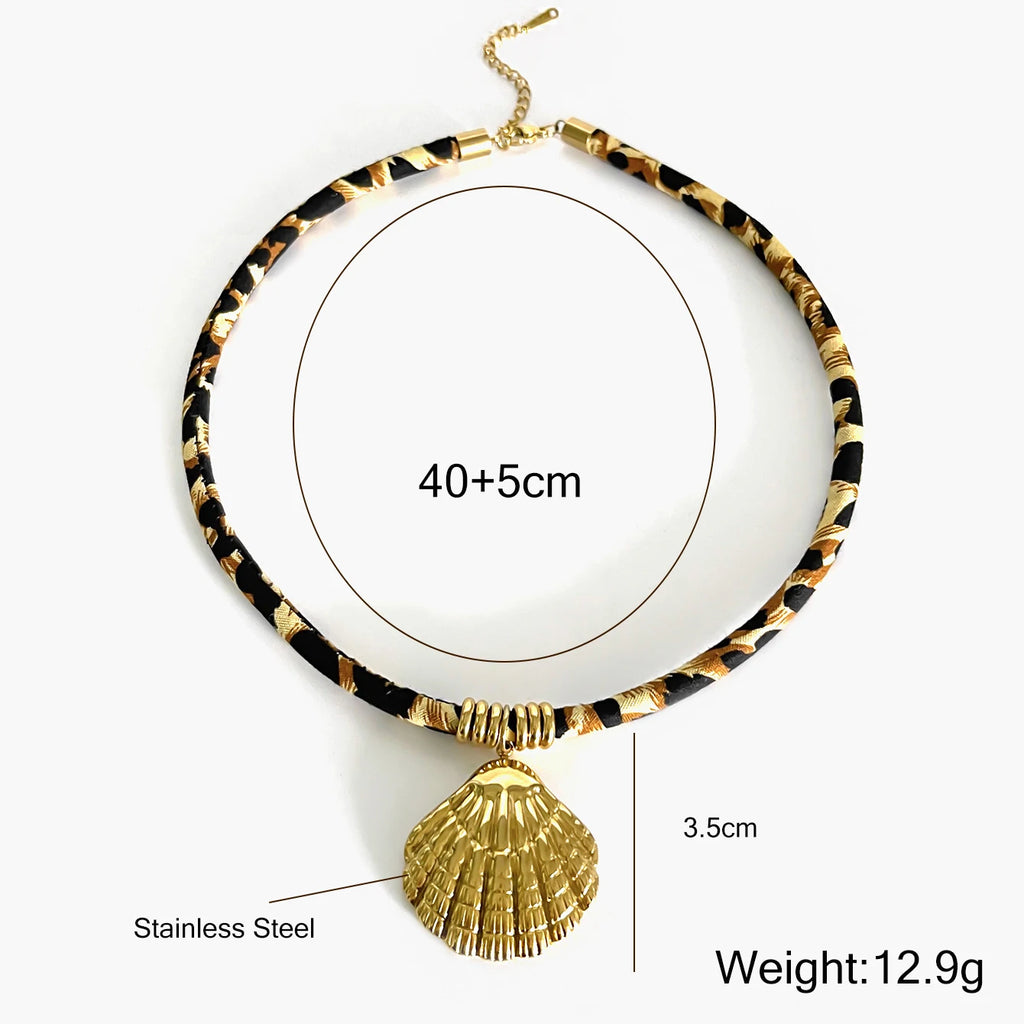 Leopard Flower Heart Sun Drop Collar Necklace