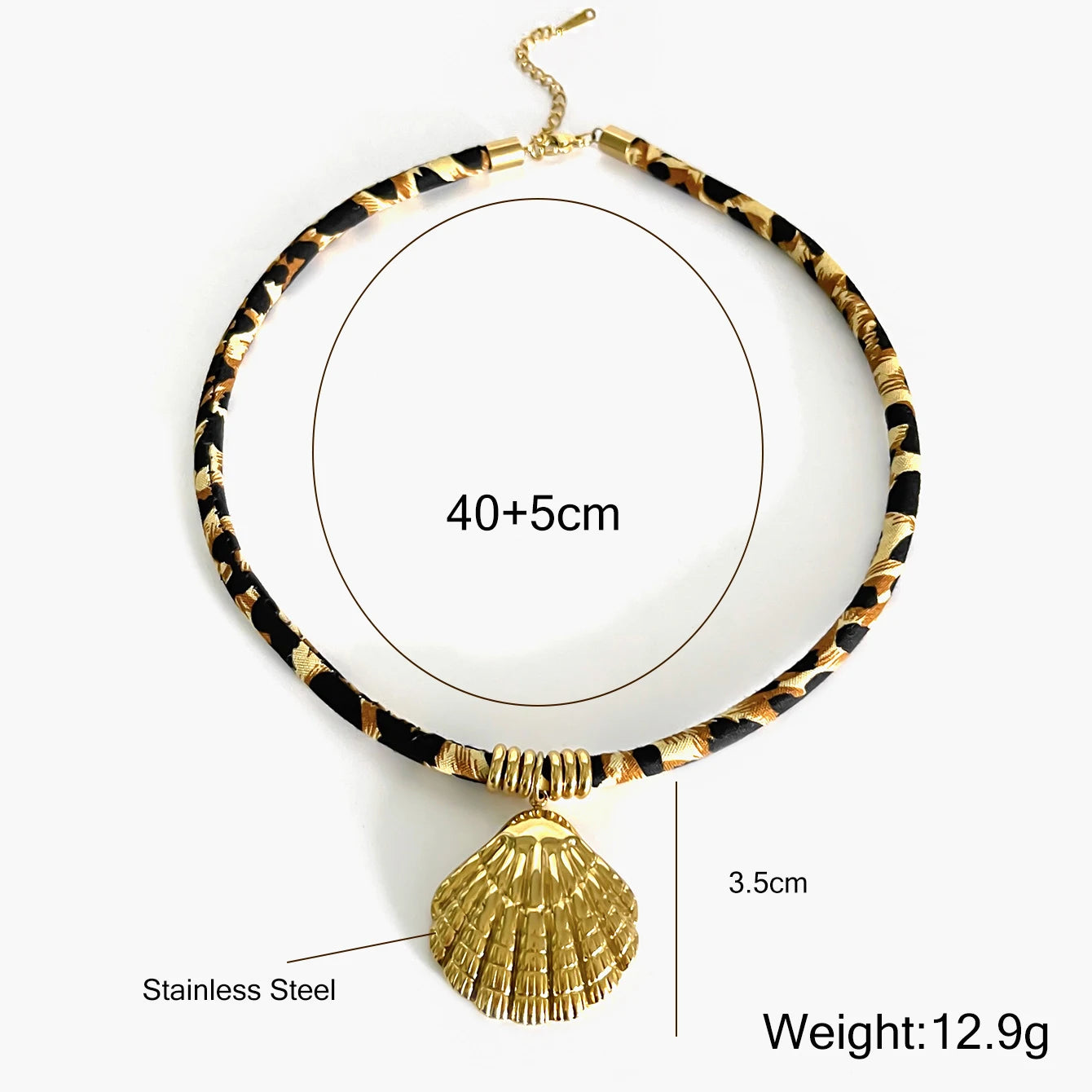 Leopard Flower Heart Sun Drop Collar Necklace