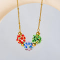 Spherical Colorful Glass Flower Necklace