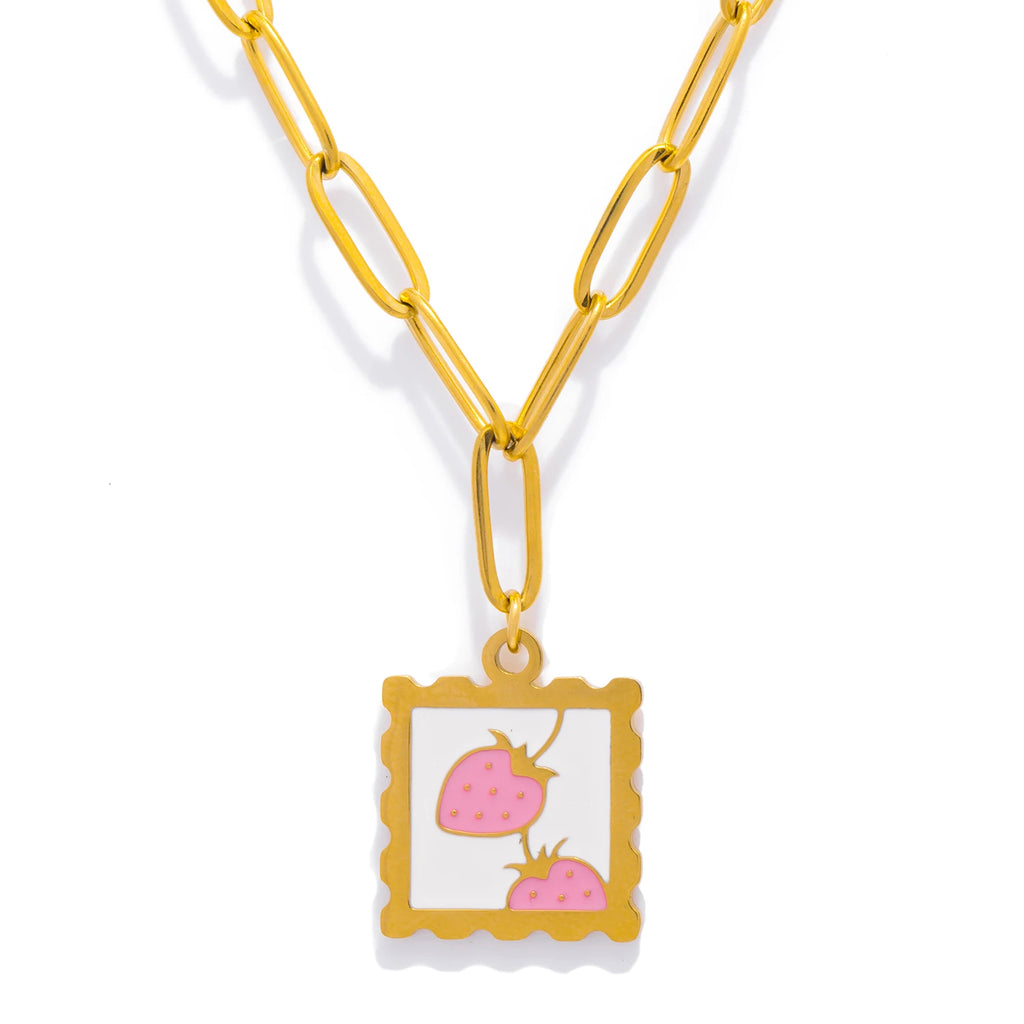 Cherry Lemon Strawberry Necklace