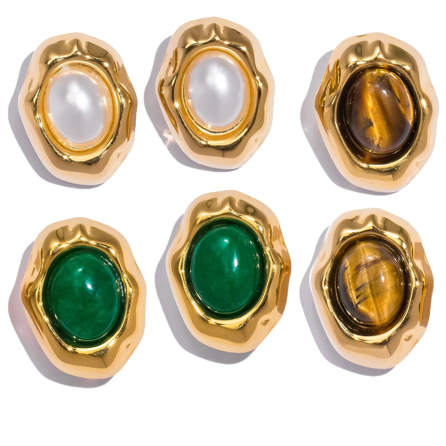 French-style Natural GemStone Earrings