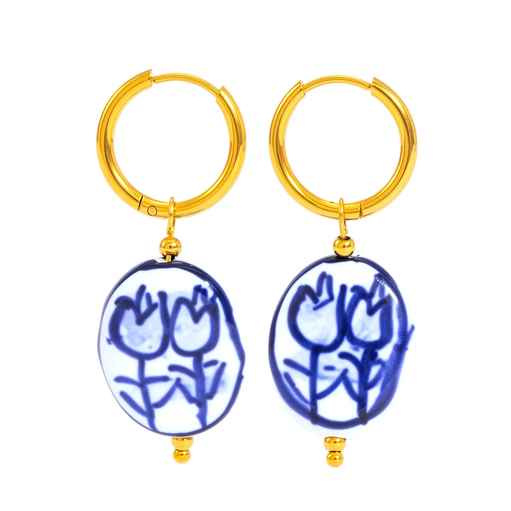 Chinese Porcelain Earrings