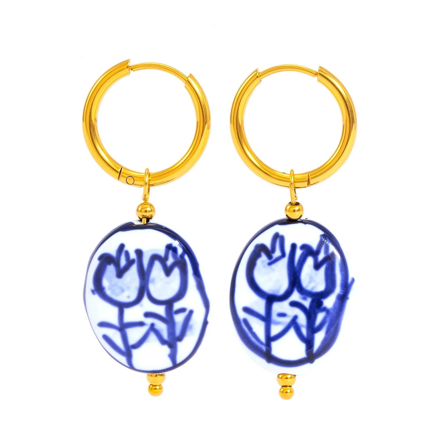 Chinese Porcelain Earrings
