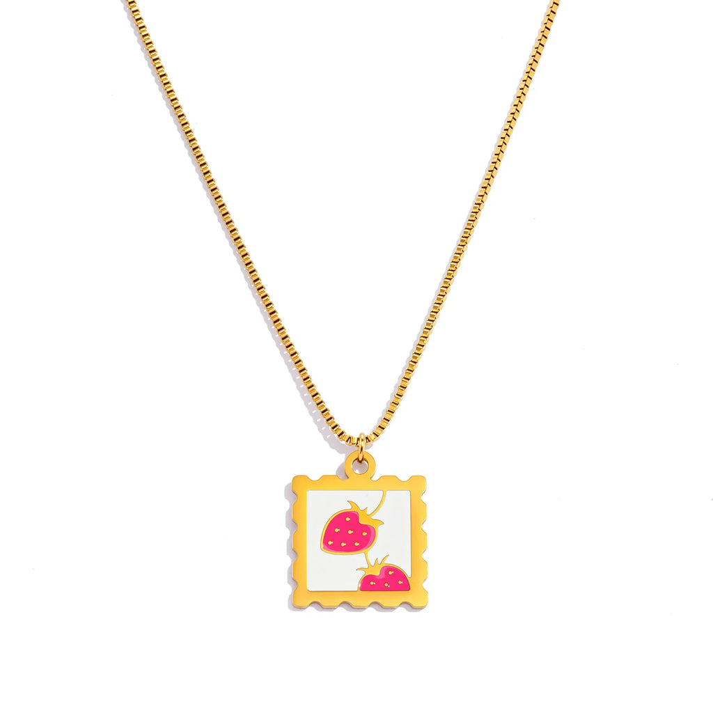 Cherry Lemon Strawberry Necklace