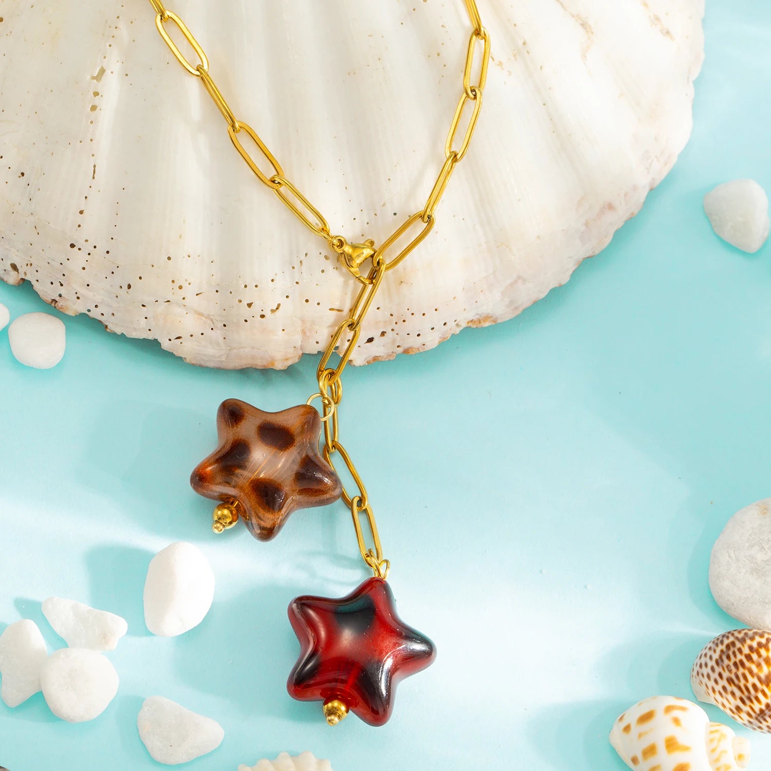 Double Star Pendant Necklace