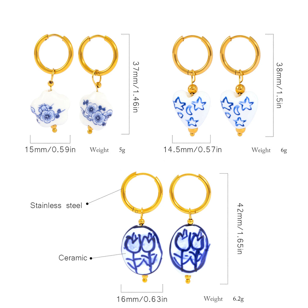 Chinese Porcelain Earrings