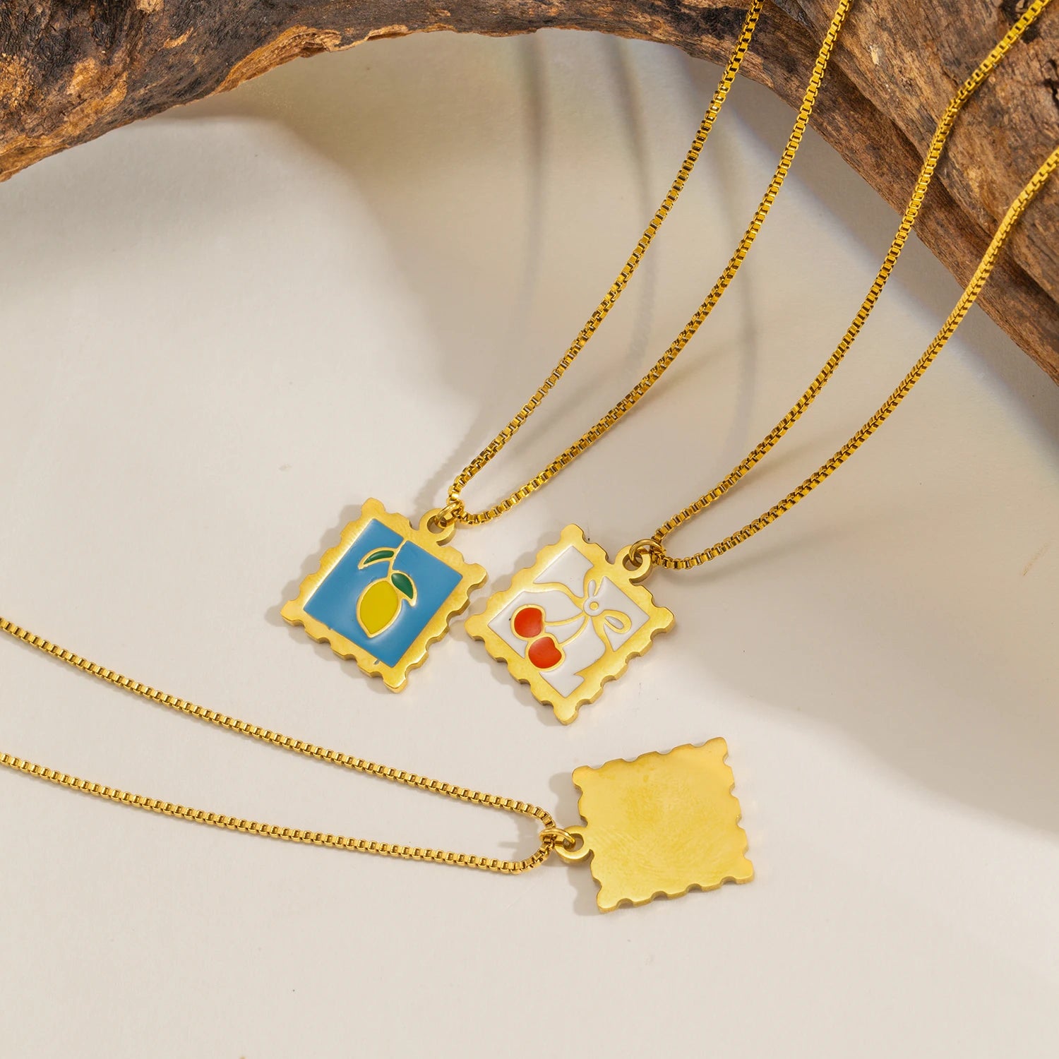 Cherry Lemon Strawberry Necklace