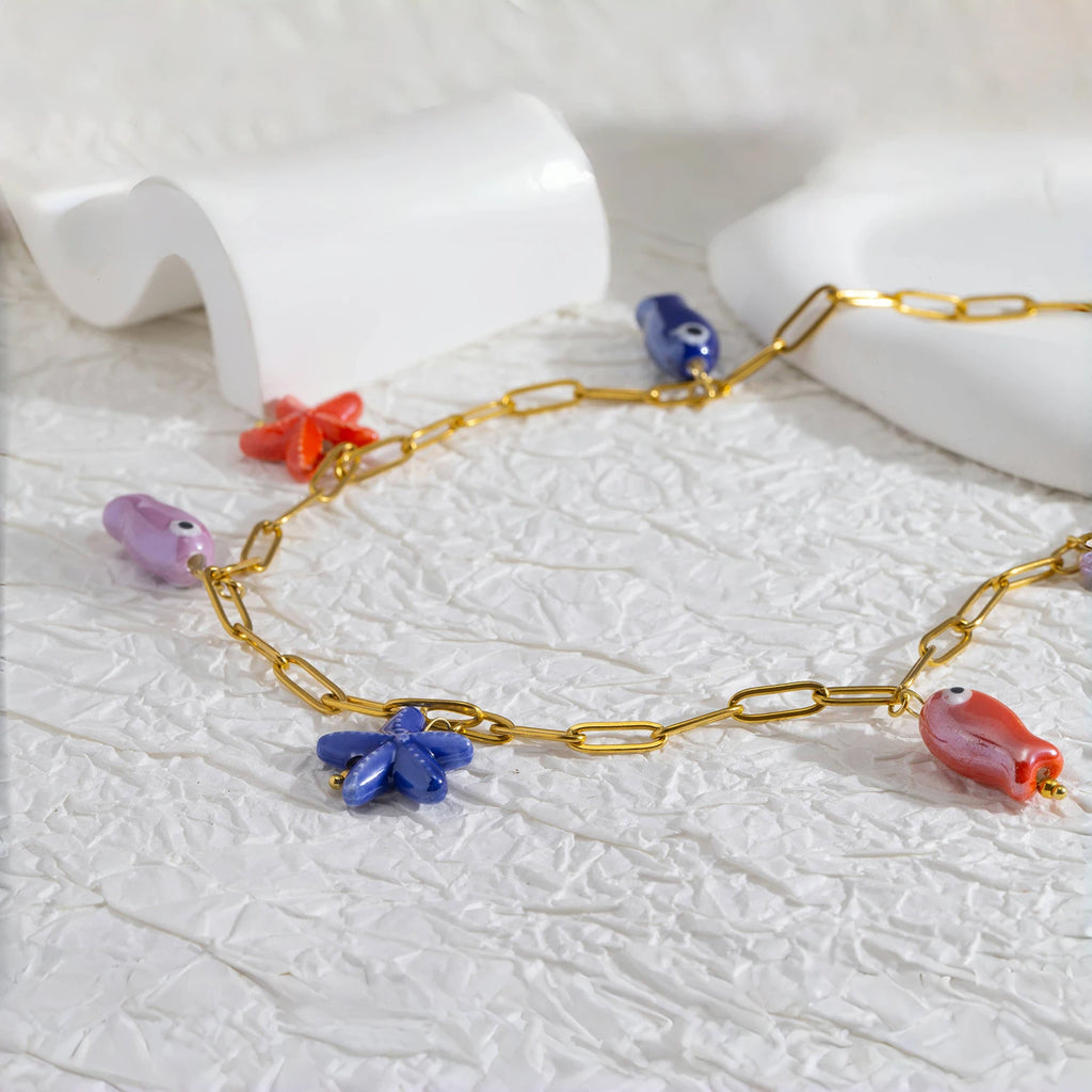 Fish & Starfish Pendant Necklace