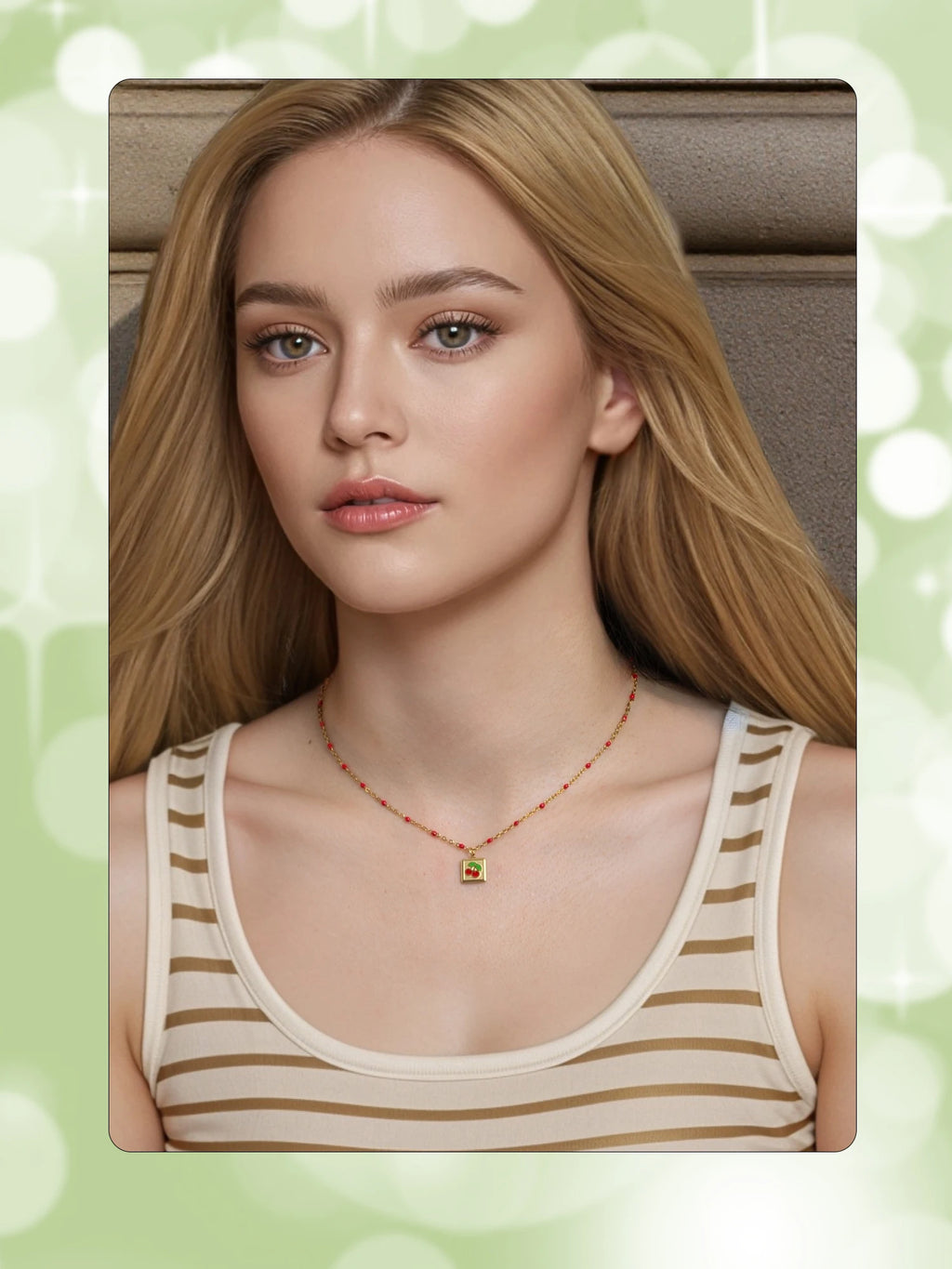 Square Cherry Necklace