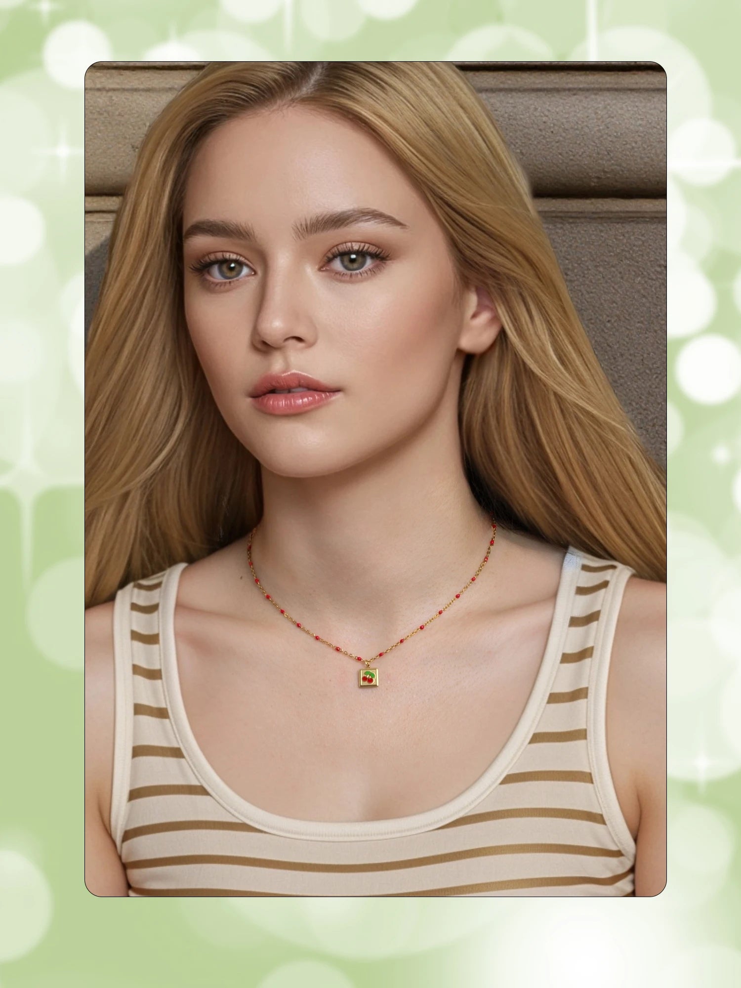 Square Cherry Necklace