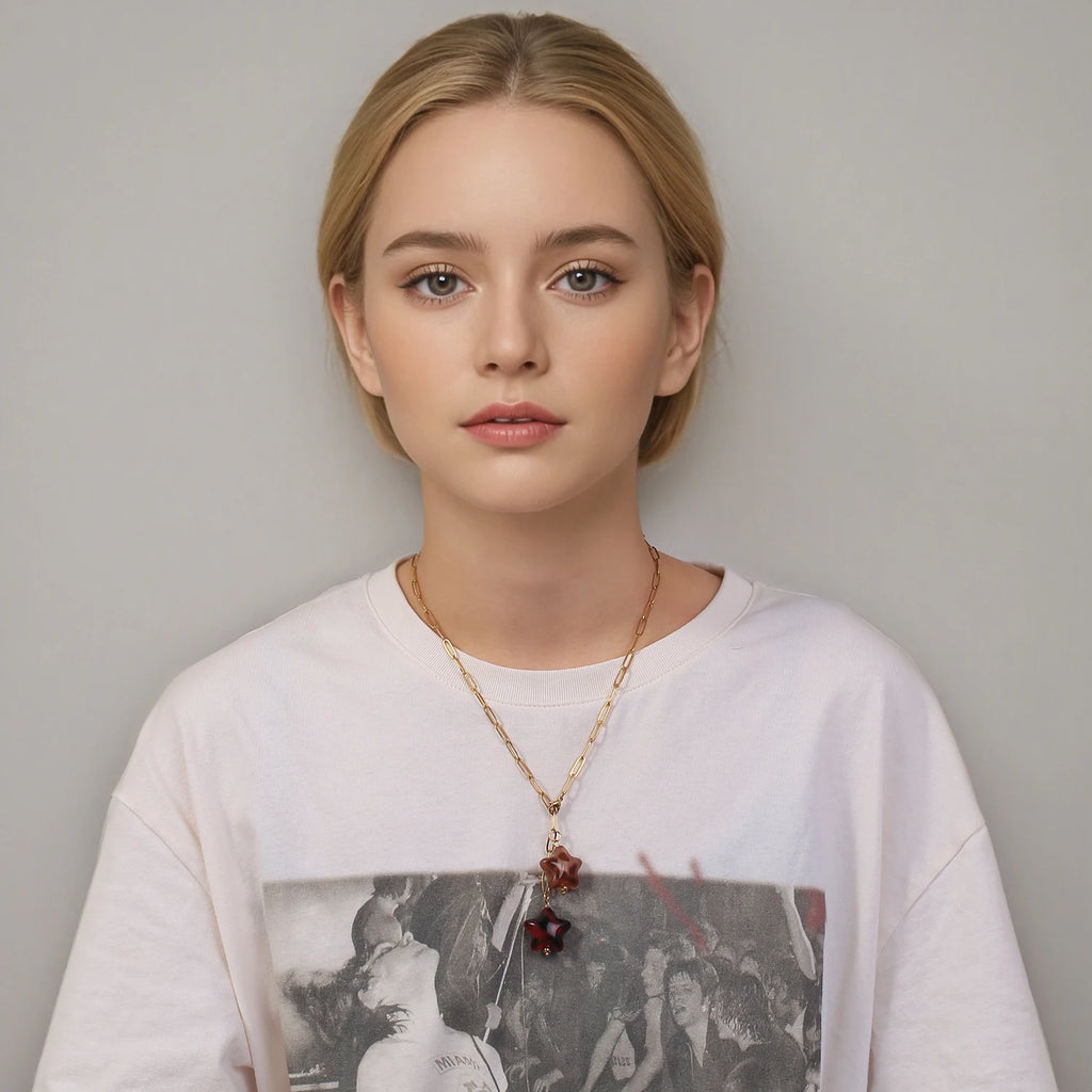 Double Star Pendant Necklace