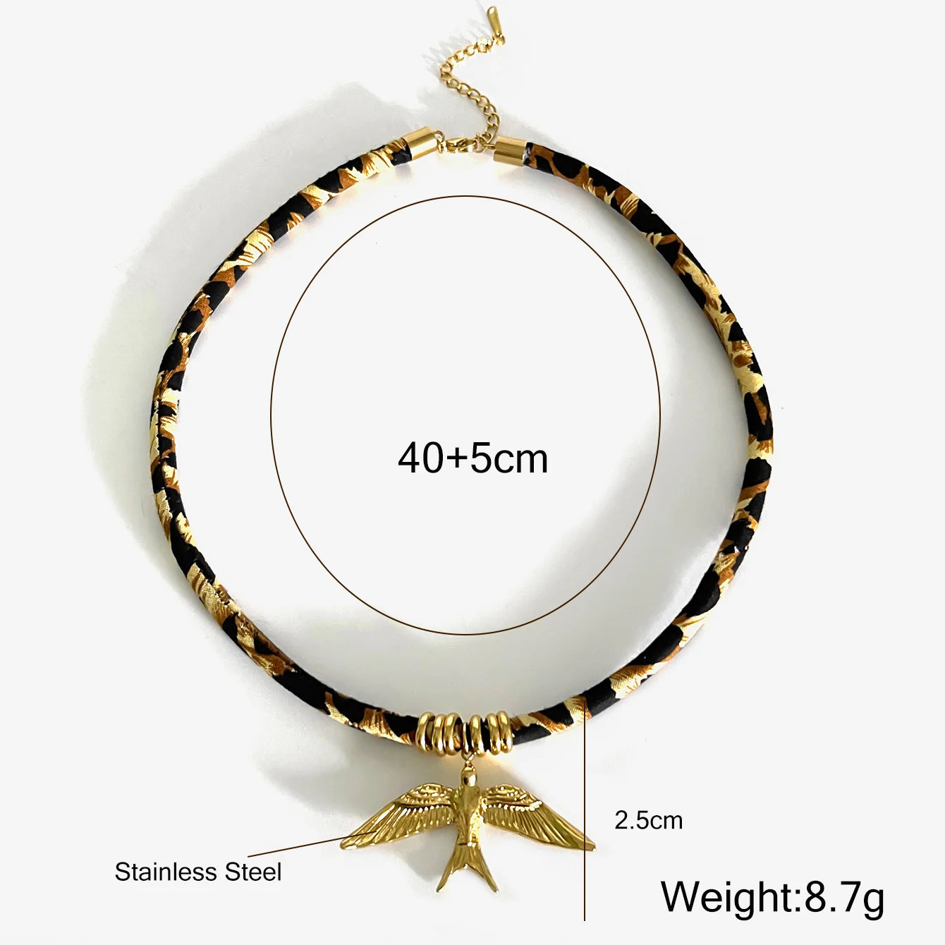 Leopard Flower Heart Sun Drop Collar Necklace