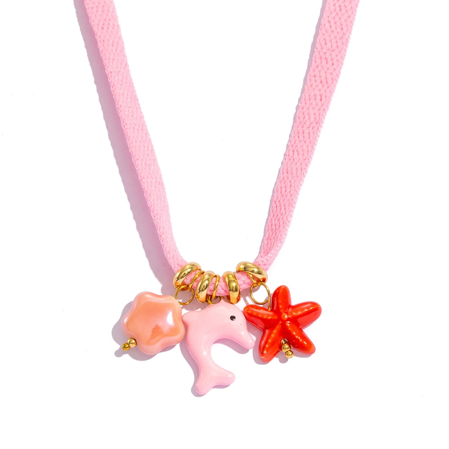 Colorful Starfish Dolphin & Fruits Combo Necklace