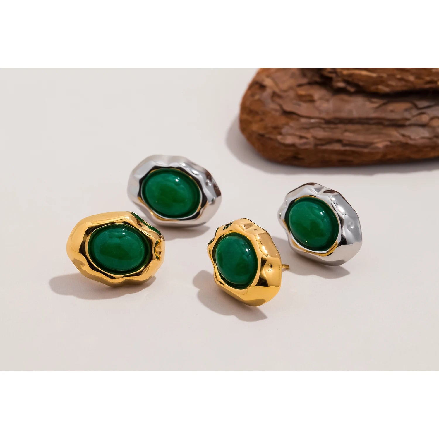 French-style Natural GemStone Earrings