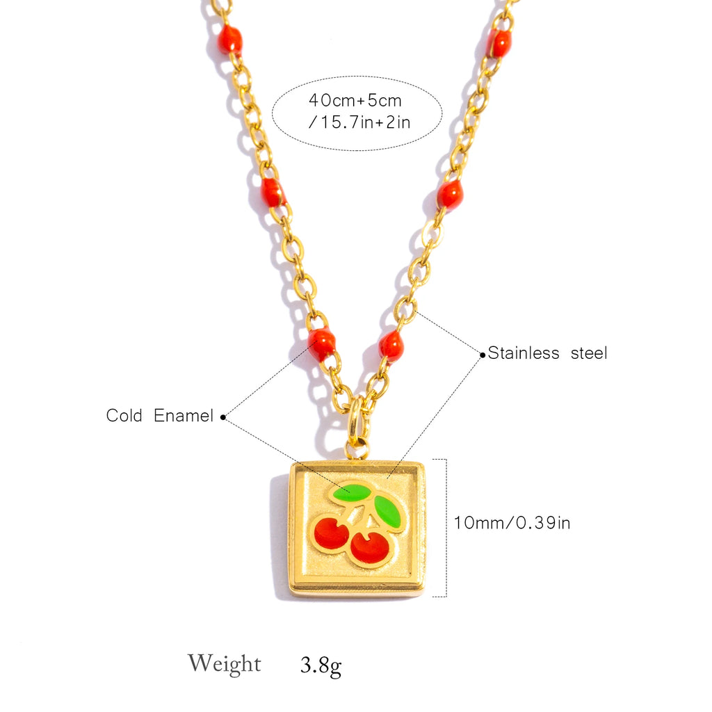 Square Cherry Necklace