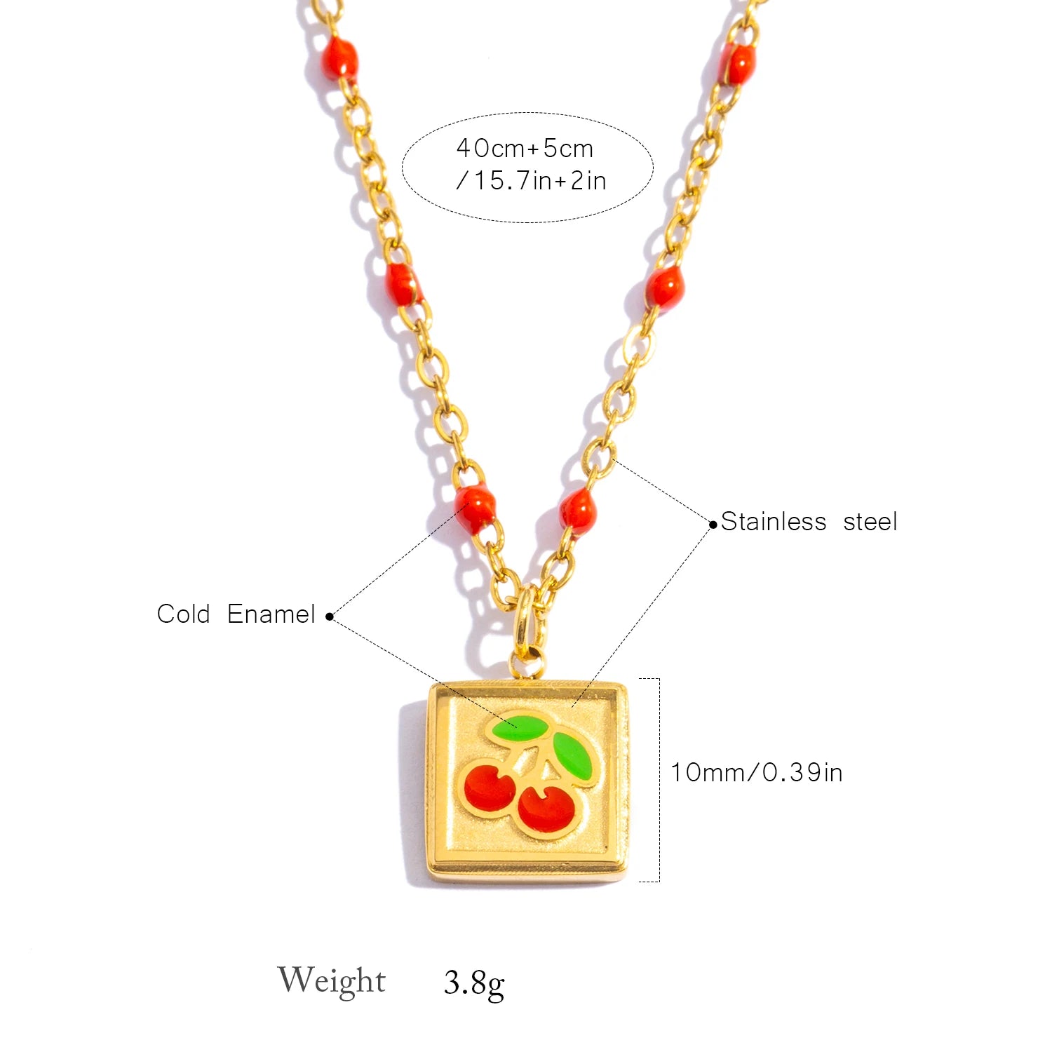 Square Cherry Necklace