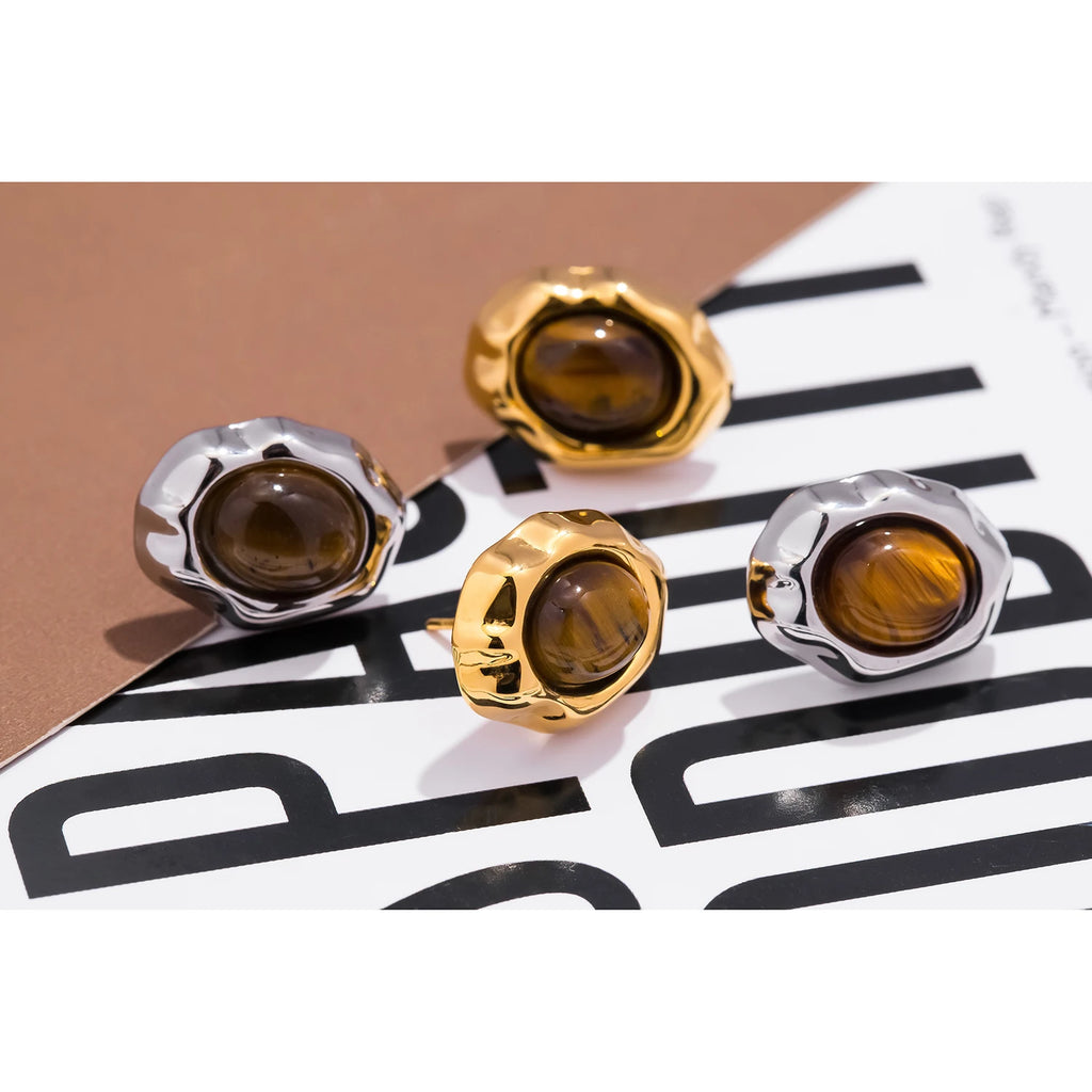 French-style Natural GemStone Earrings