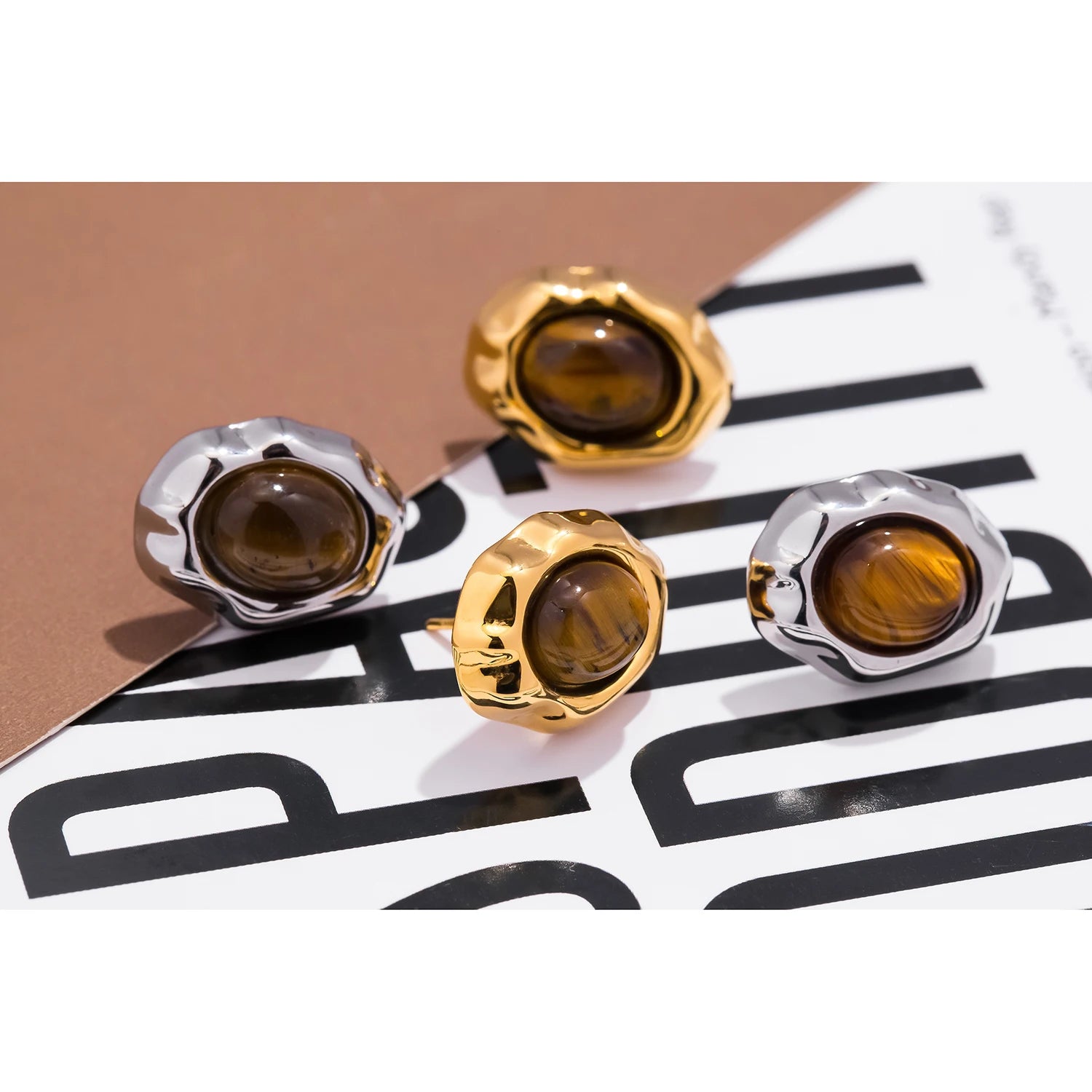 French-style Natural GemStone Earrings