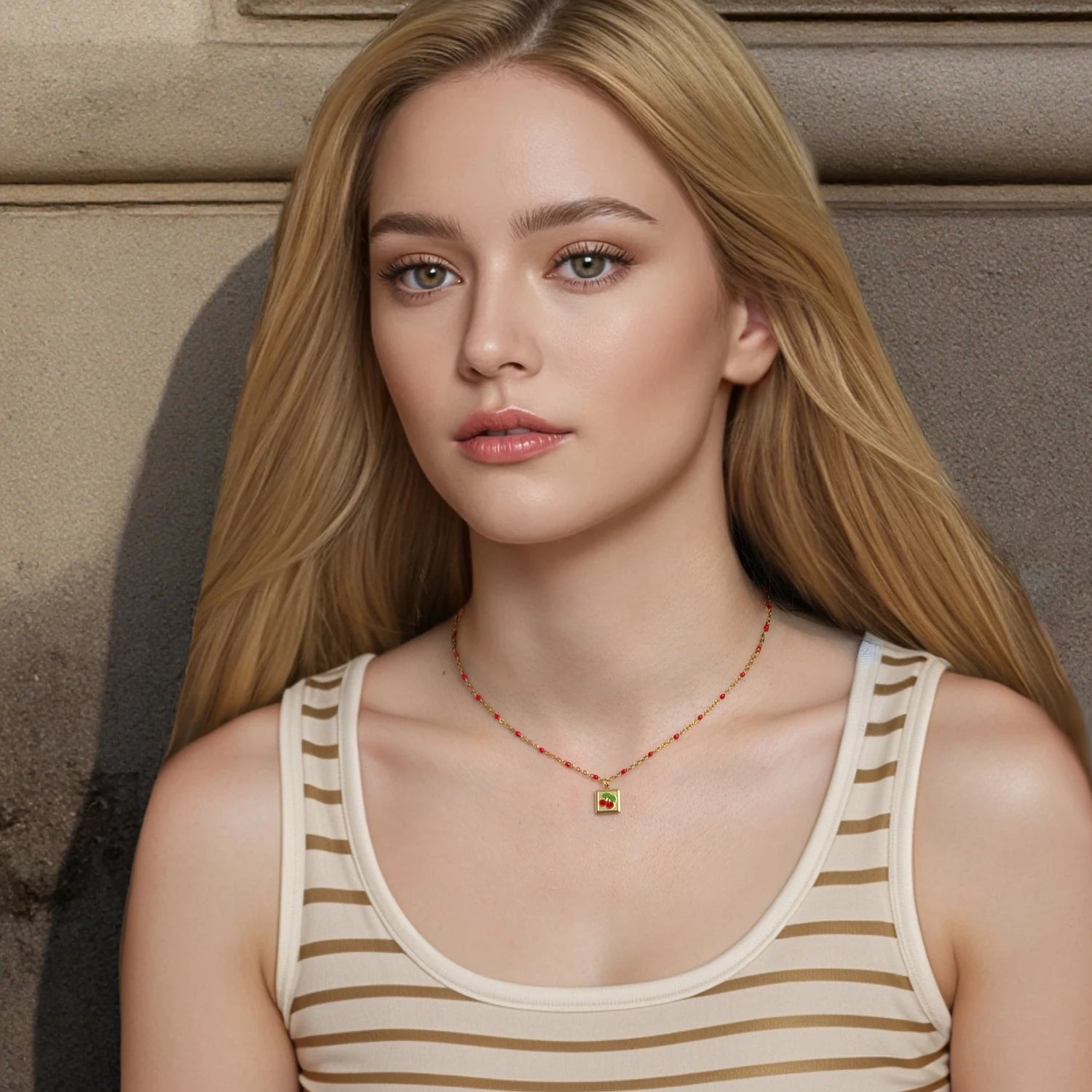 Square Cherry Necklace