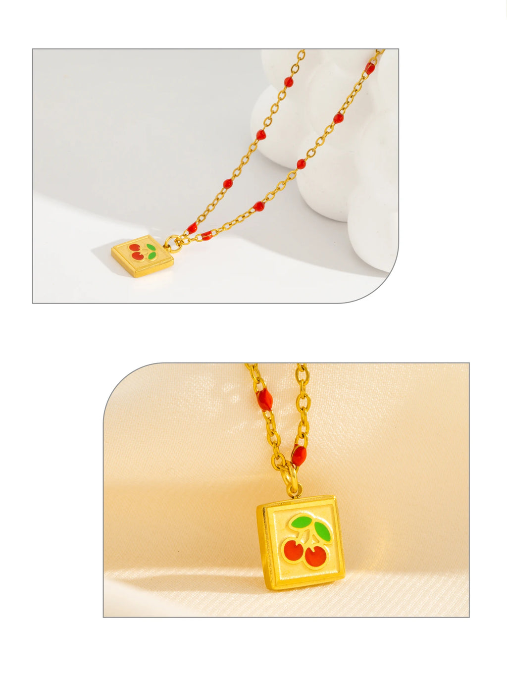 Square Cherry Necklace