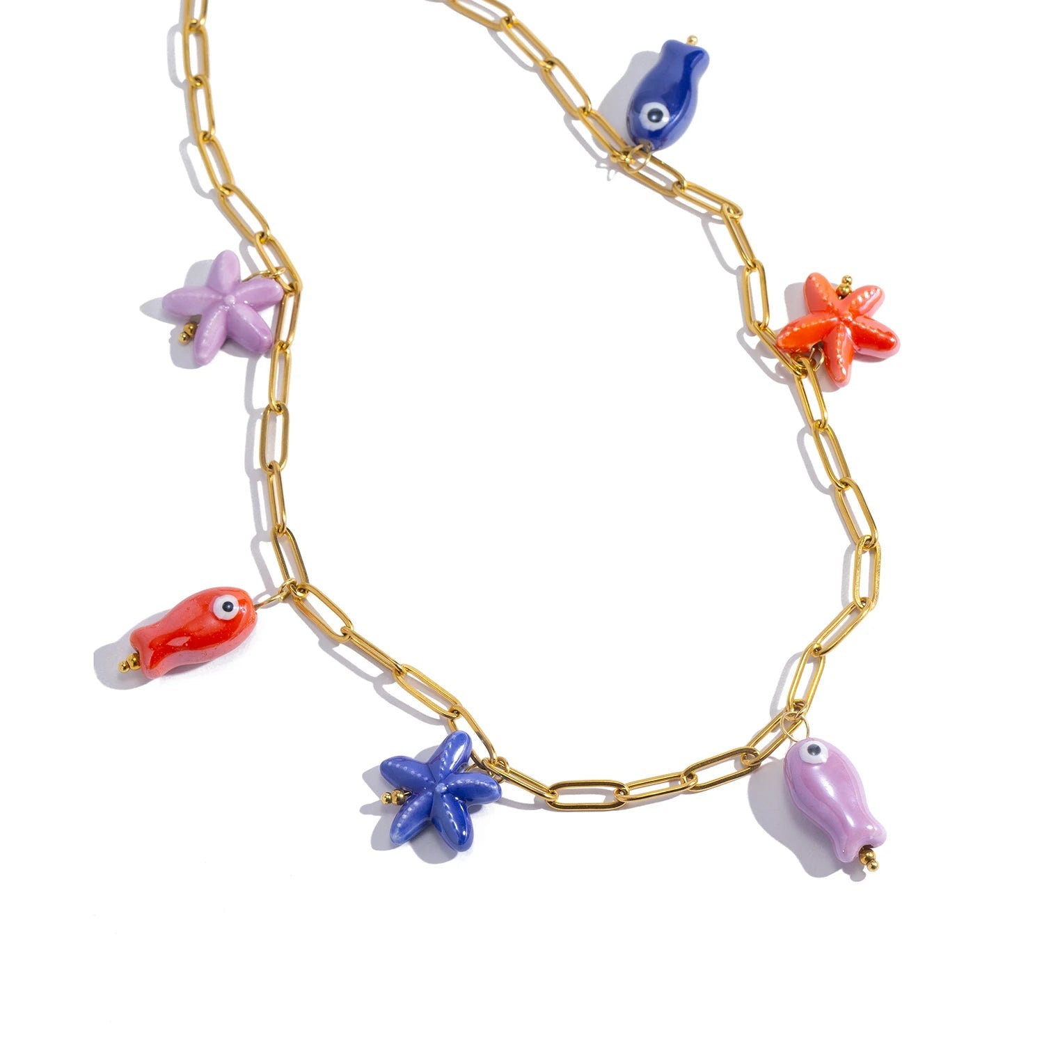 Fish & Starfish Pendant Necklace