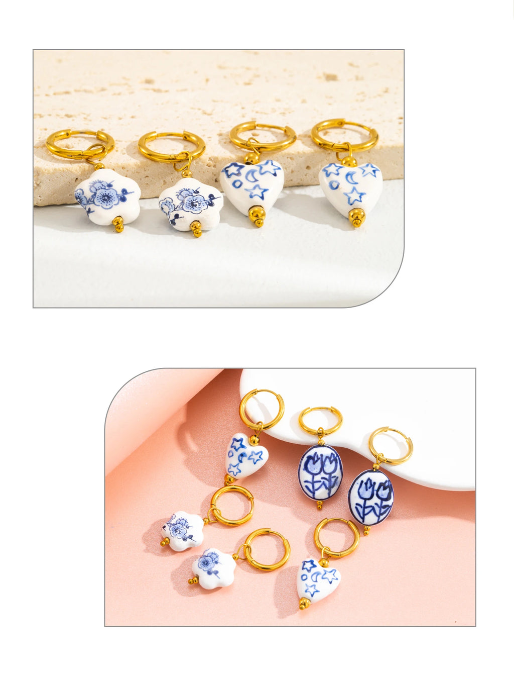Chinese Porcelain Earrings