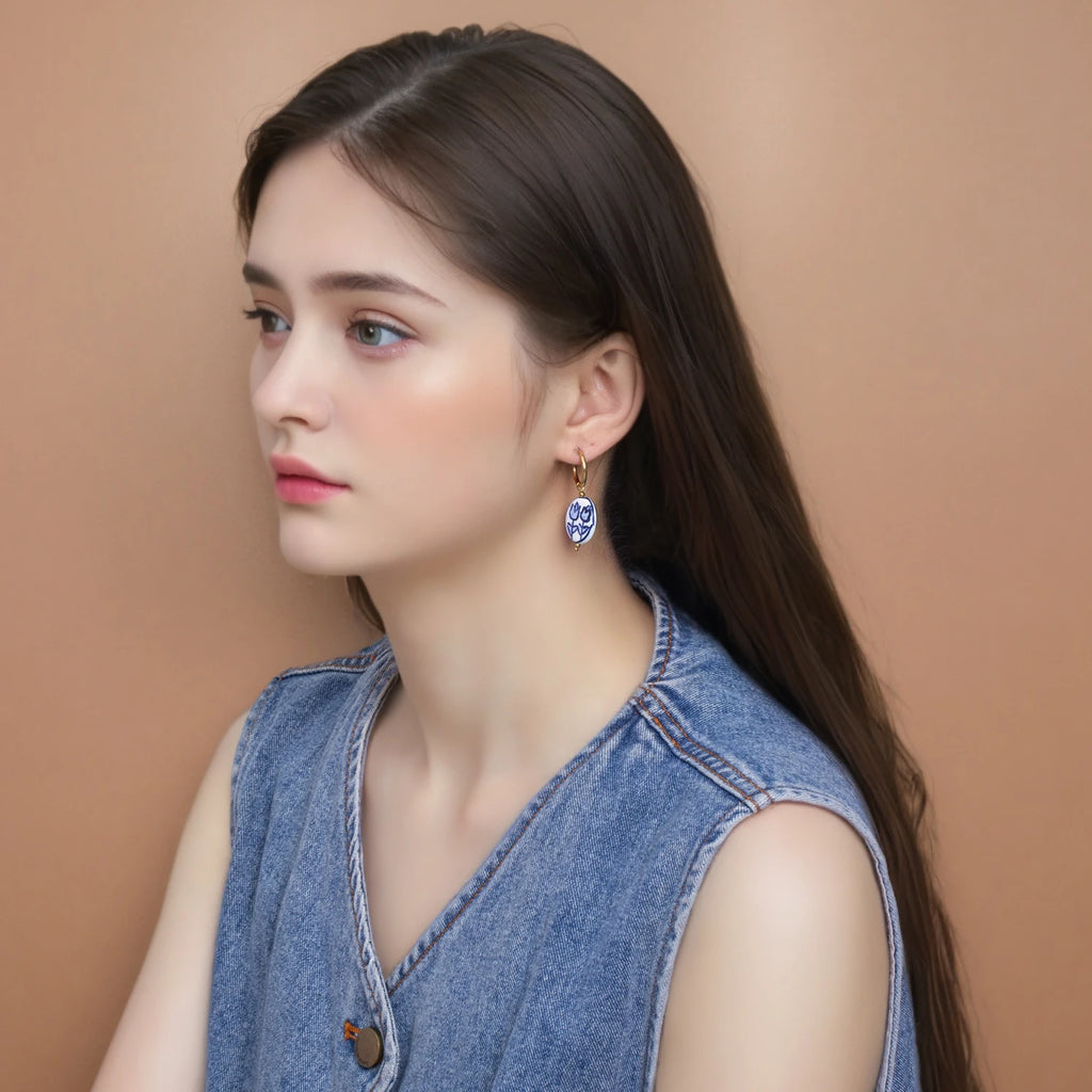 Chinese Porcelain Earrings