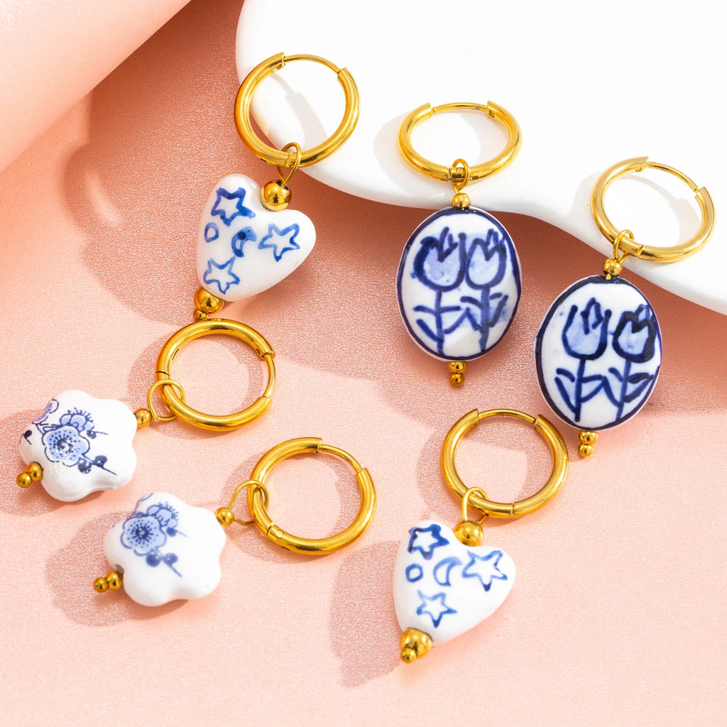 Chinese Porcelain Earrings