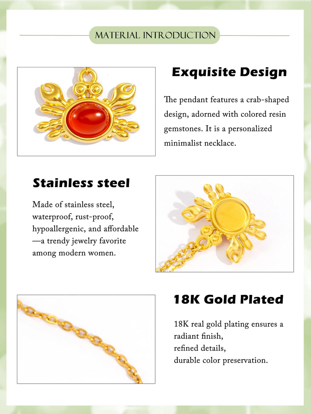 Crab Pendant Necklace