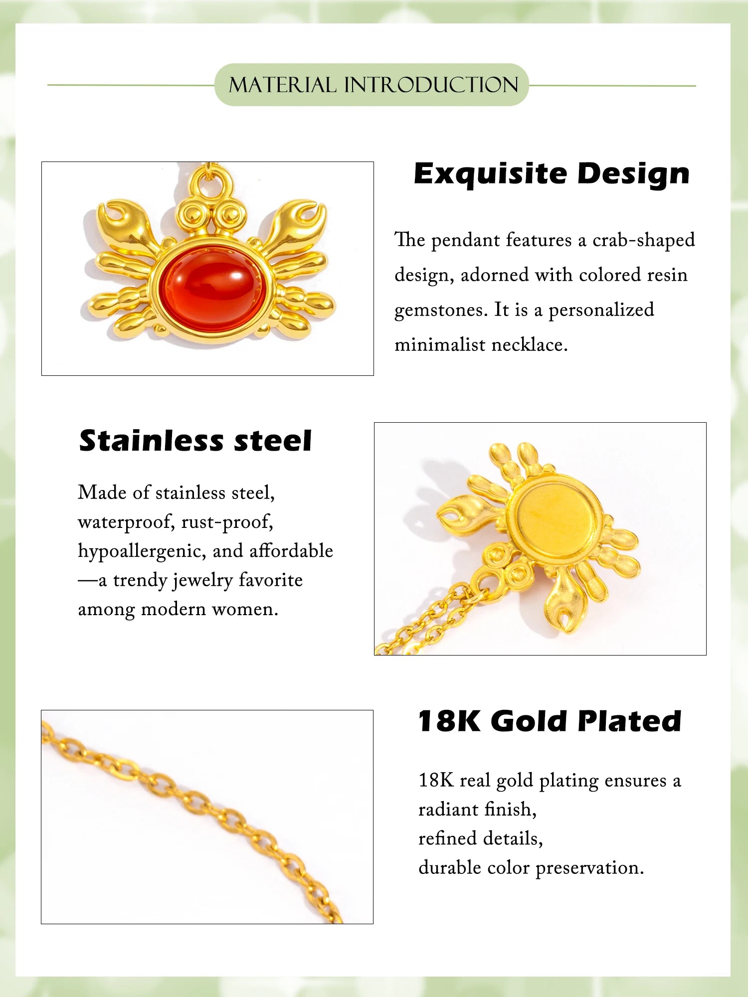 Crab Pendant Necklace