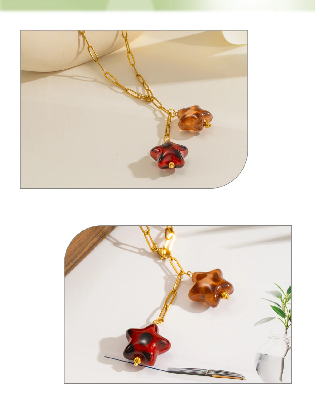 Double Star Pendant Necklace
