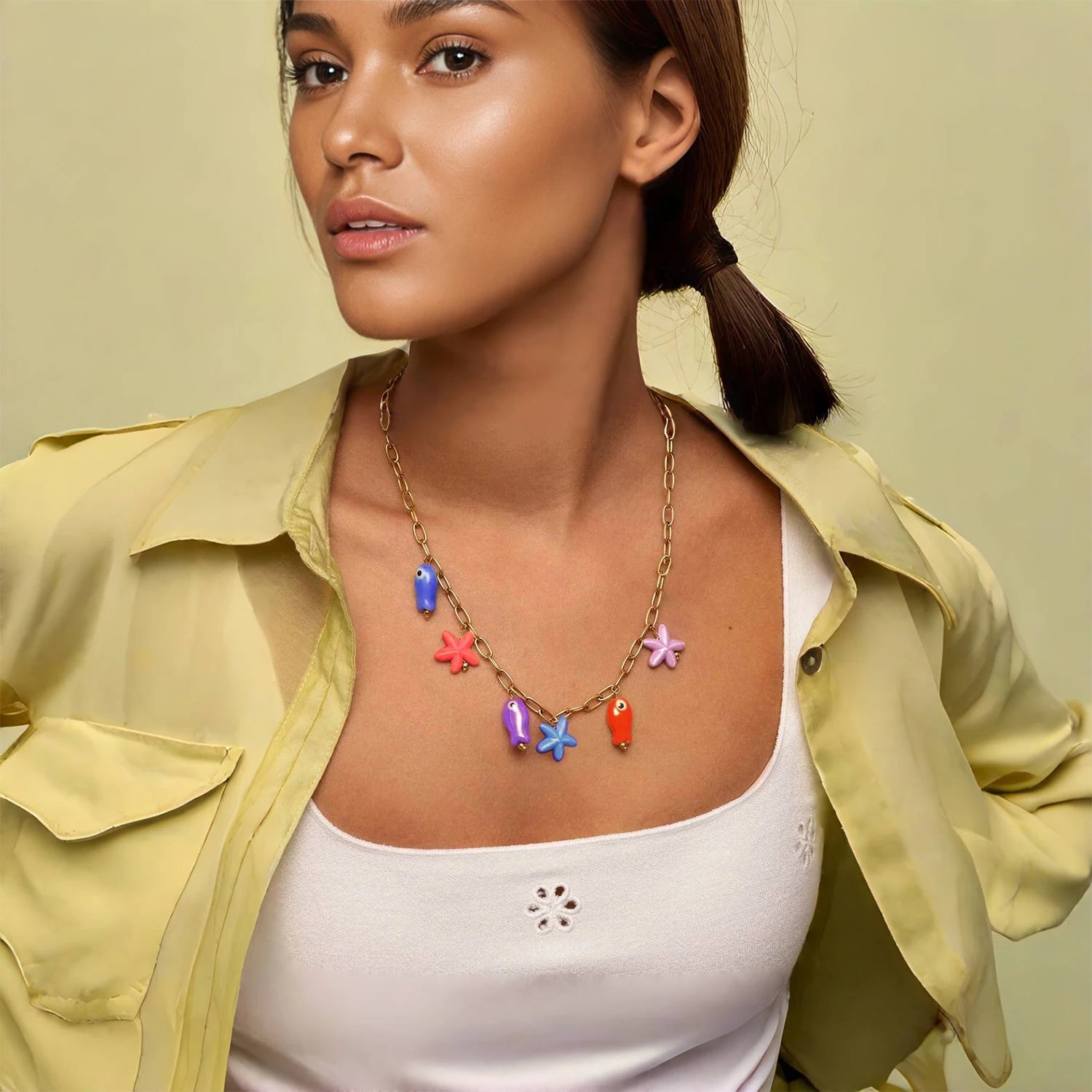 Fish & Starfish Pendant Necklace