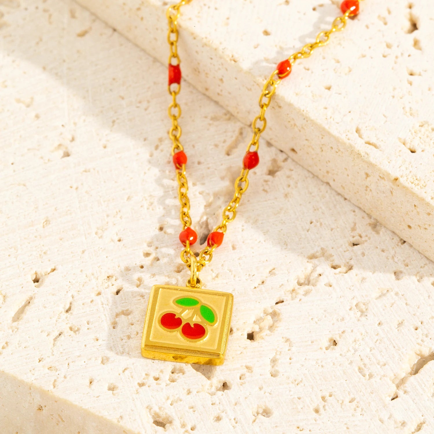 Square Cherry Necklace