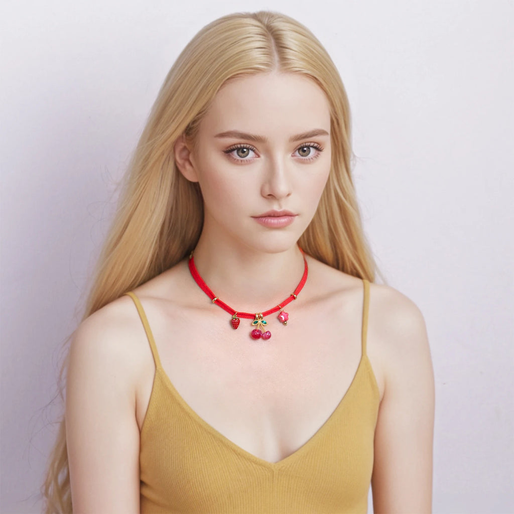 Colorful Starfish Dolphin & Fruits Combo Necklace